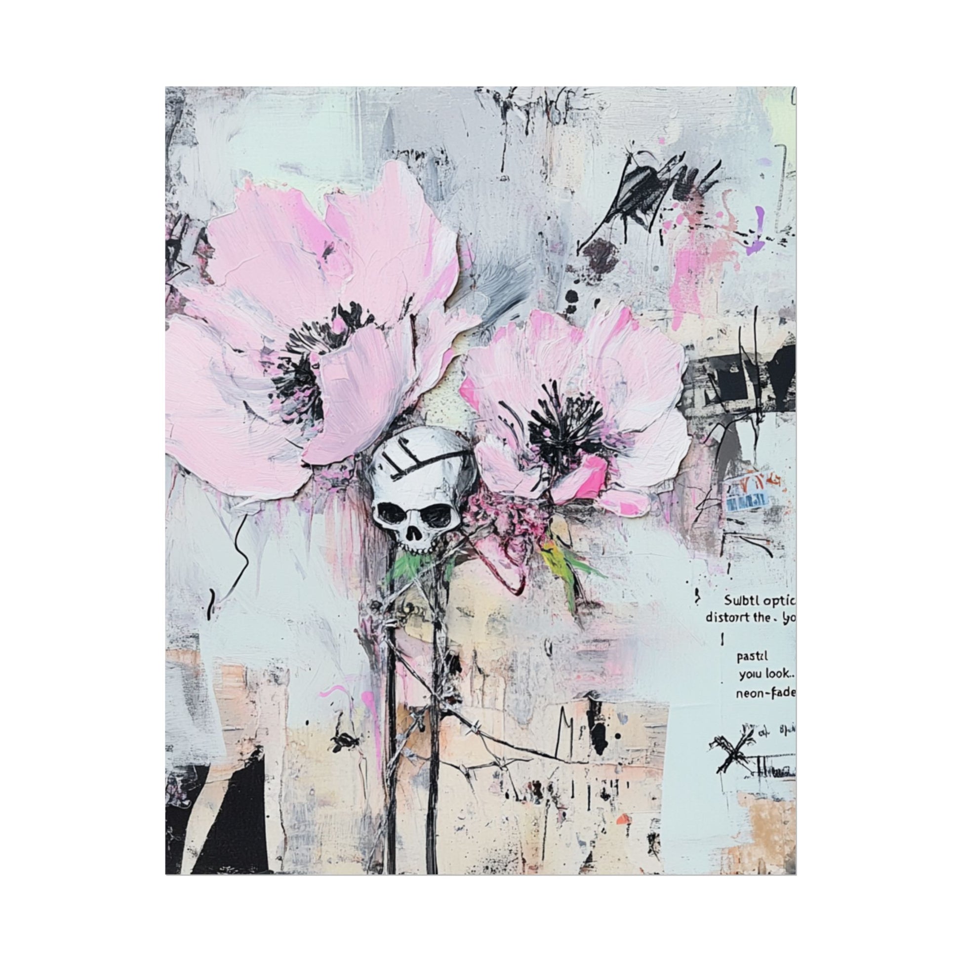 Floral Skull Art Print, Home Decor, Wall Art, Living Room Decor, Gift for Her, Artistic Poster