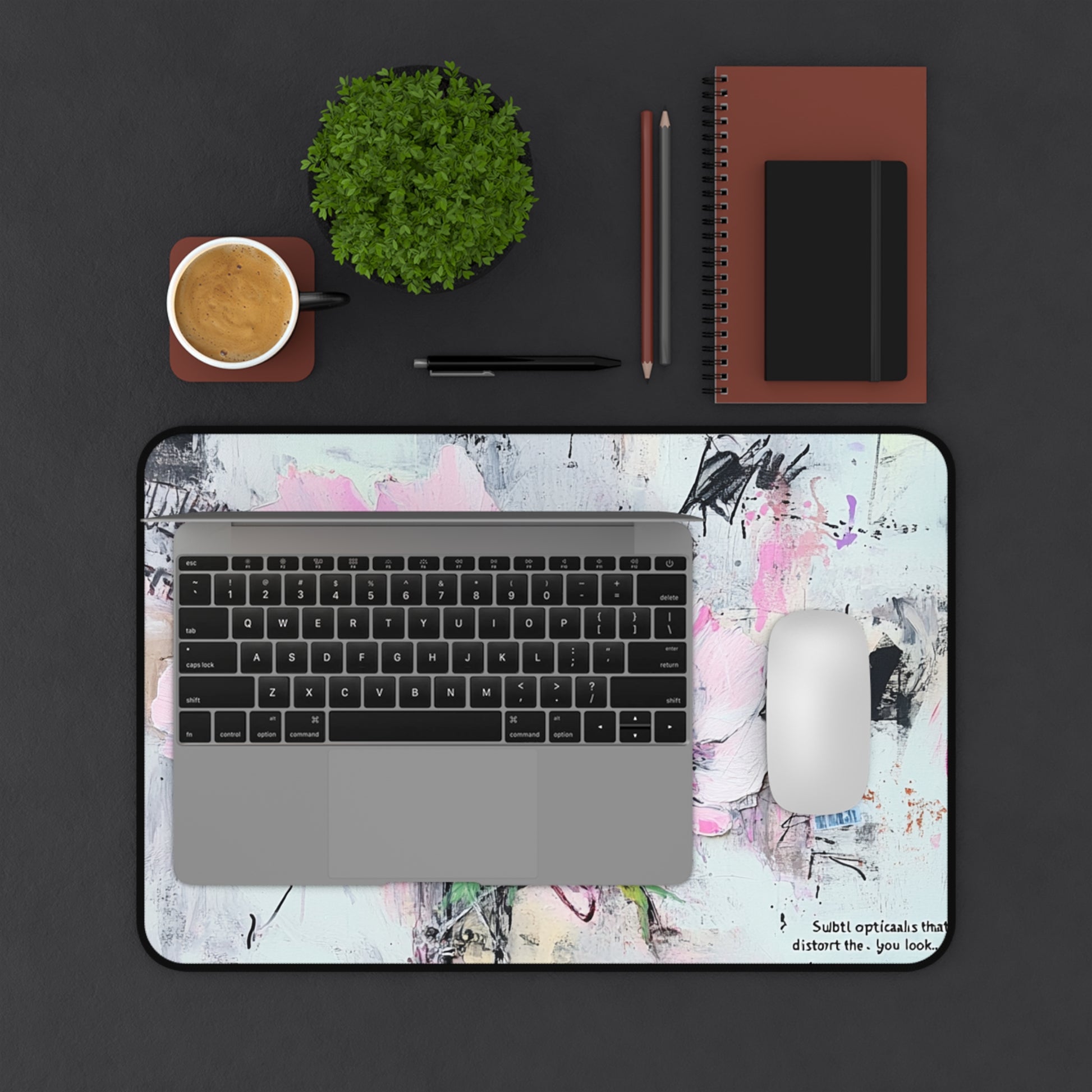 Floral Skull Desk Mat | Aesthetic Office Decor, Gaming Mouse Pad, Unique Gift for Artists, Creative Workspace, Inspirational Table Mat