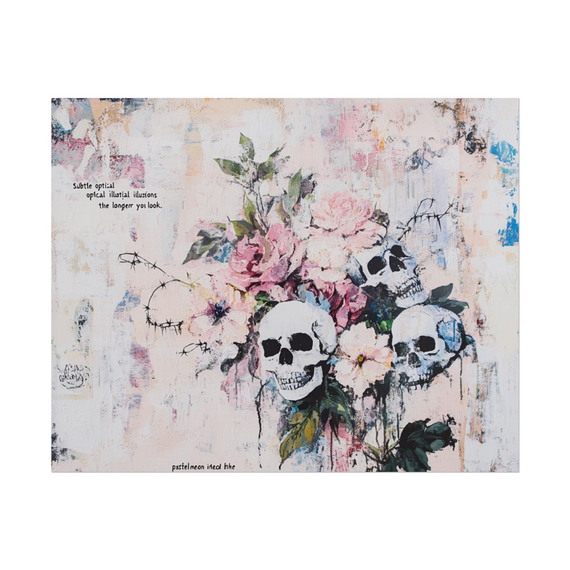 Floral Skull Art Poster, Vintage Wall Decor, Gothic Home Aesthetic, Unique Artwork, Boho Room Styling, Gift for Art Lovers