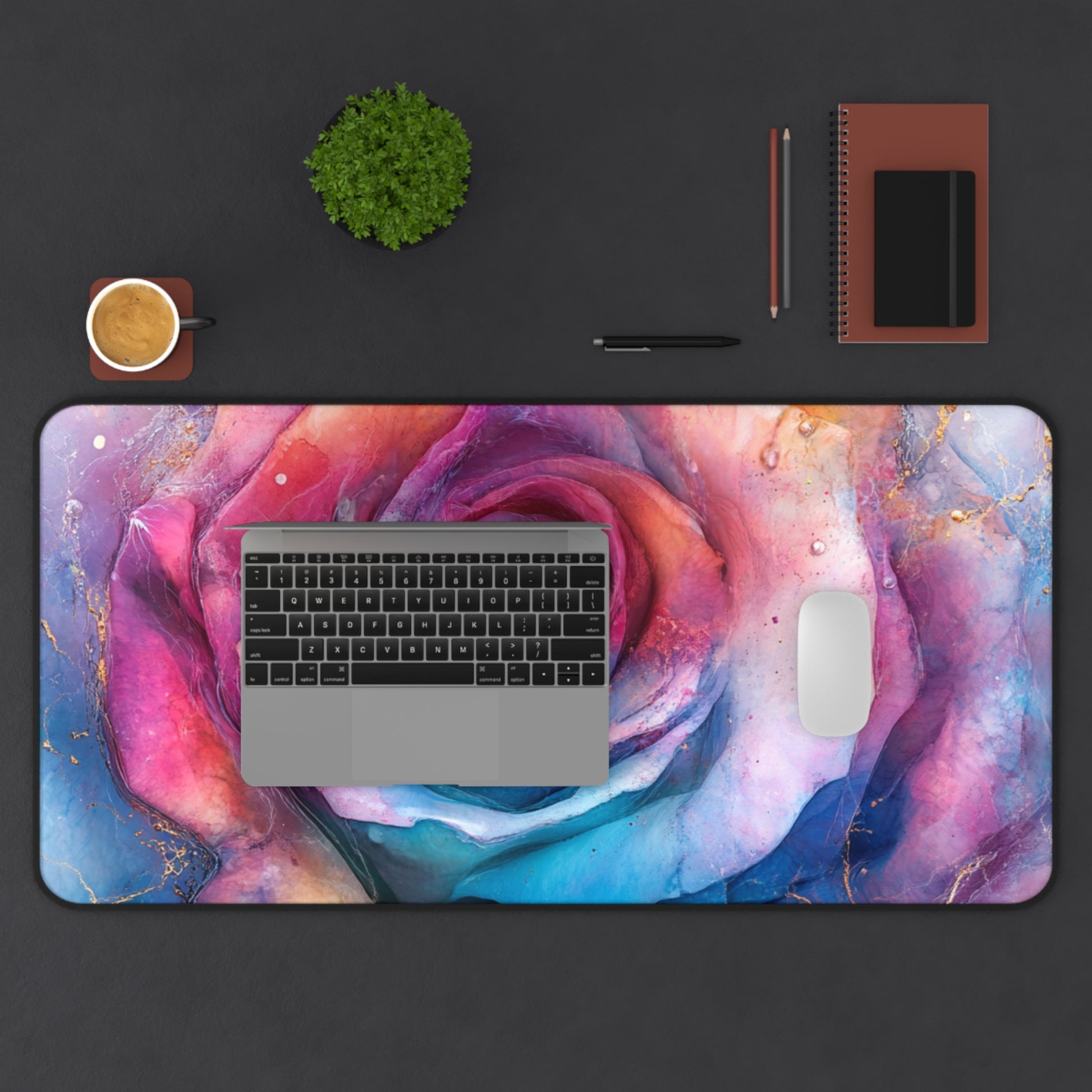 Vibrant Floral Desk Mat, Home Office Décor, Gamer Mouse Pad, Gift for Her, Desk Accessories