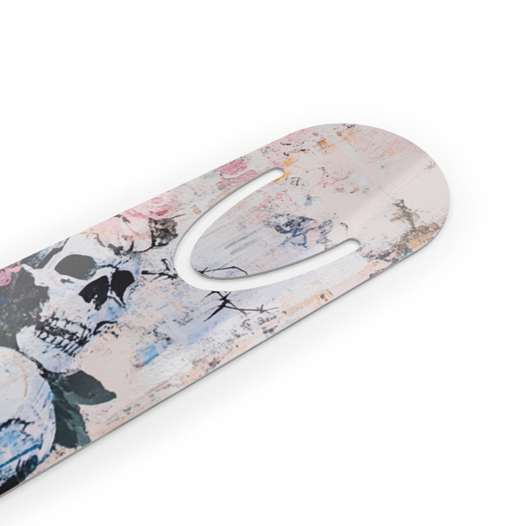 Stylish Skull Floral Bookmark, Unique Book Lover Gift, Reading Accessories, Gothic Decor, Halloween Gift