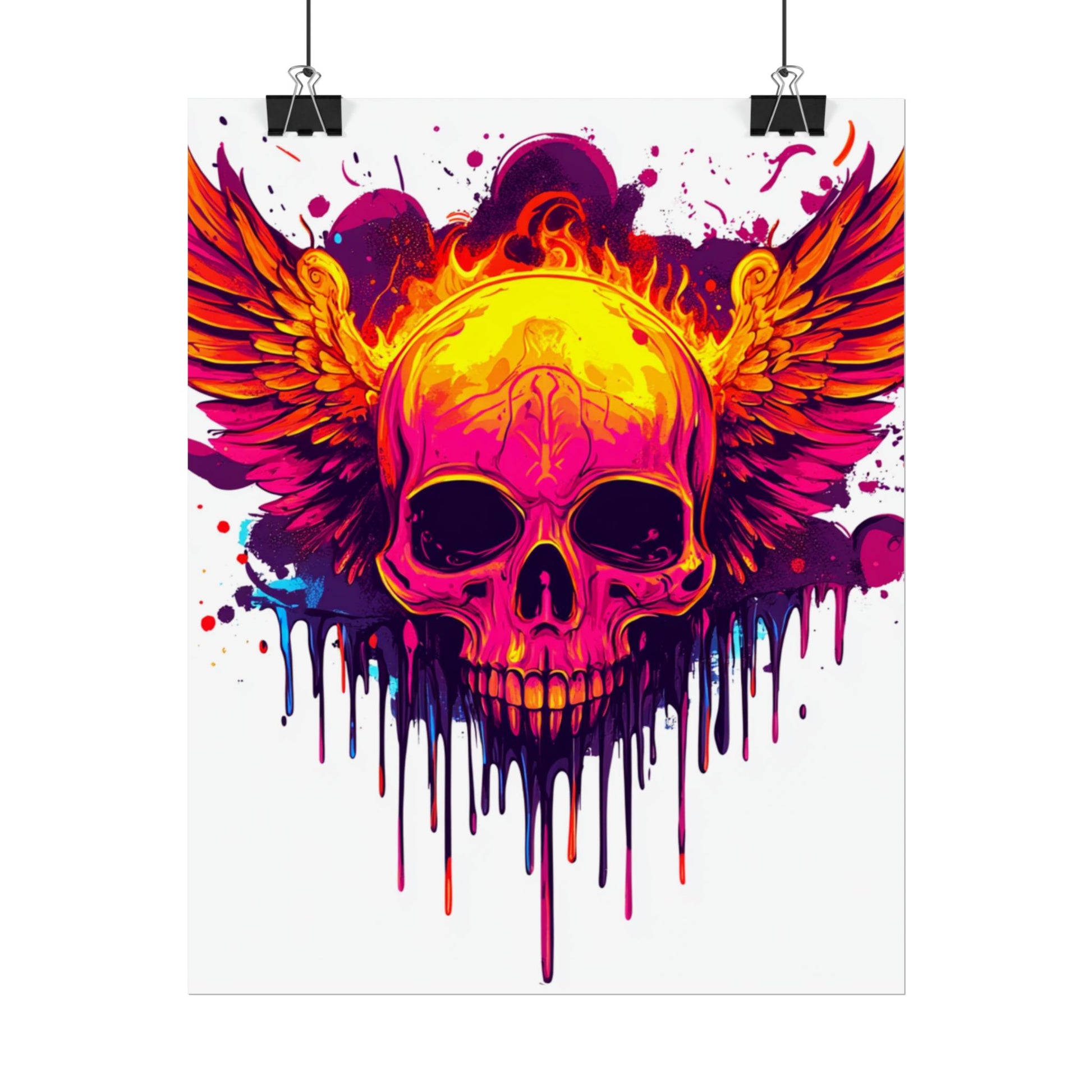 Vibrant Skull Art Print - Bohemian Home Decor, Wall Art, Gift for Rock Lovers, Festival Decor, Unique Artwork