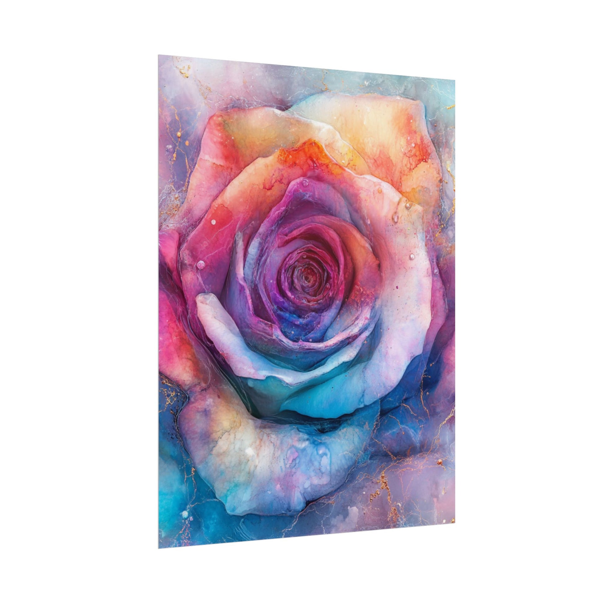 Vibrant Floral Wall Art - Colorful Rose Rolled Posters, Home Decor, Gift for Her, Birthday, Art Print, Boho Decor