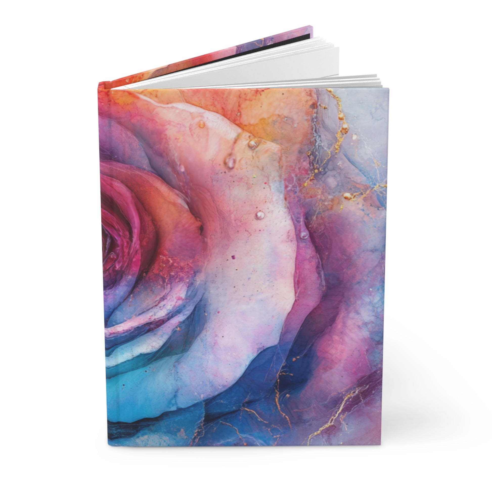 Elegant Floral Hardcover Journal, Watercolor Rose Notepad, Travel Diary, Art Sketchbook, Gift for Writers, Floral Journal