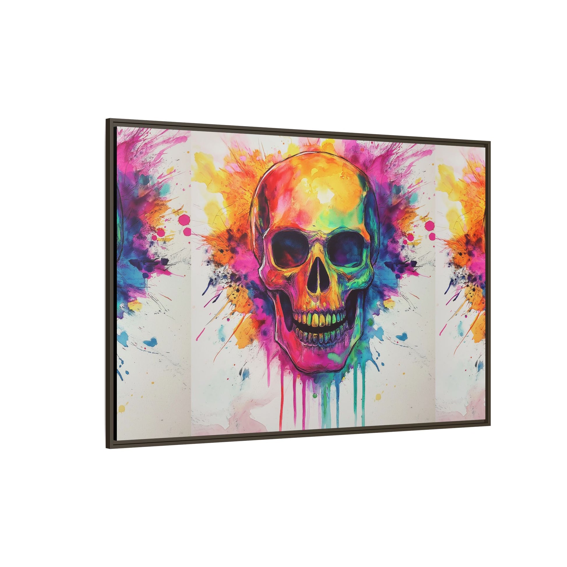 Colorful Skull Art Print - Matte Canvas Wall Decor, Framed Artwork, Vibrant Home Decor, Gothic Gift, Unique Wall Art
