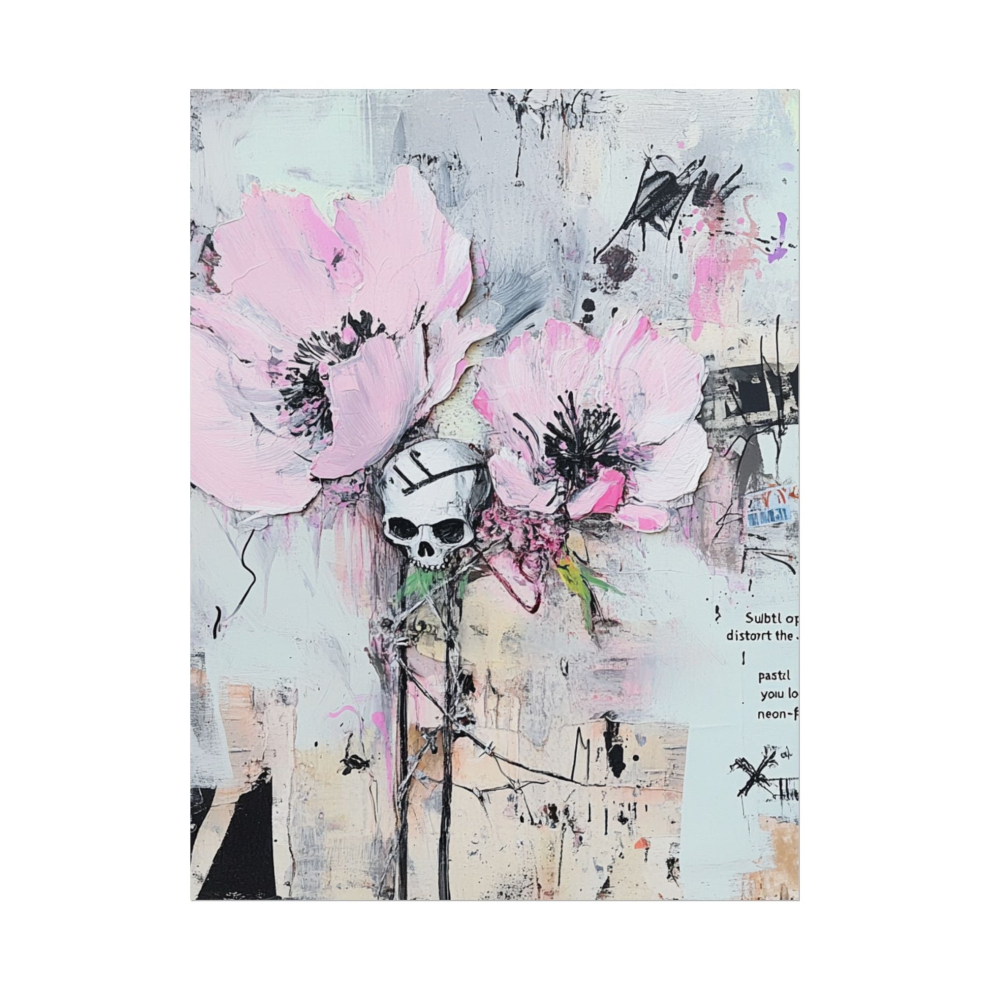 Floral Skull Art Print, Home Decor, Wall Art, Living Room Decor, Gift for Her, Artistic Poster