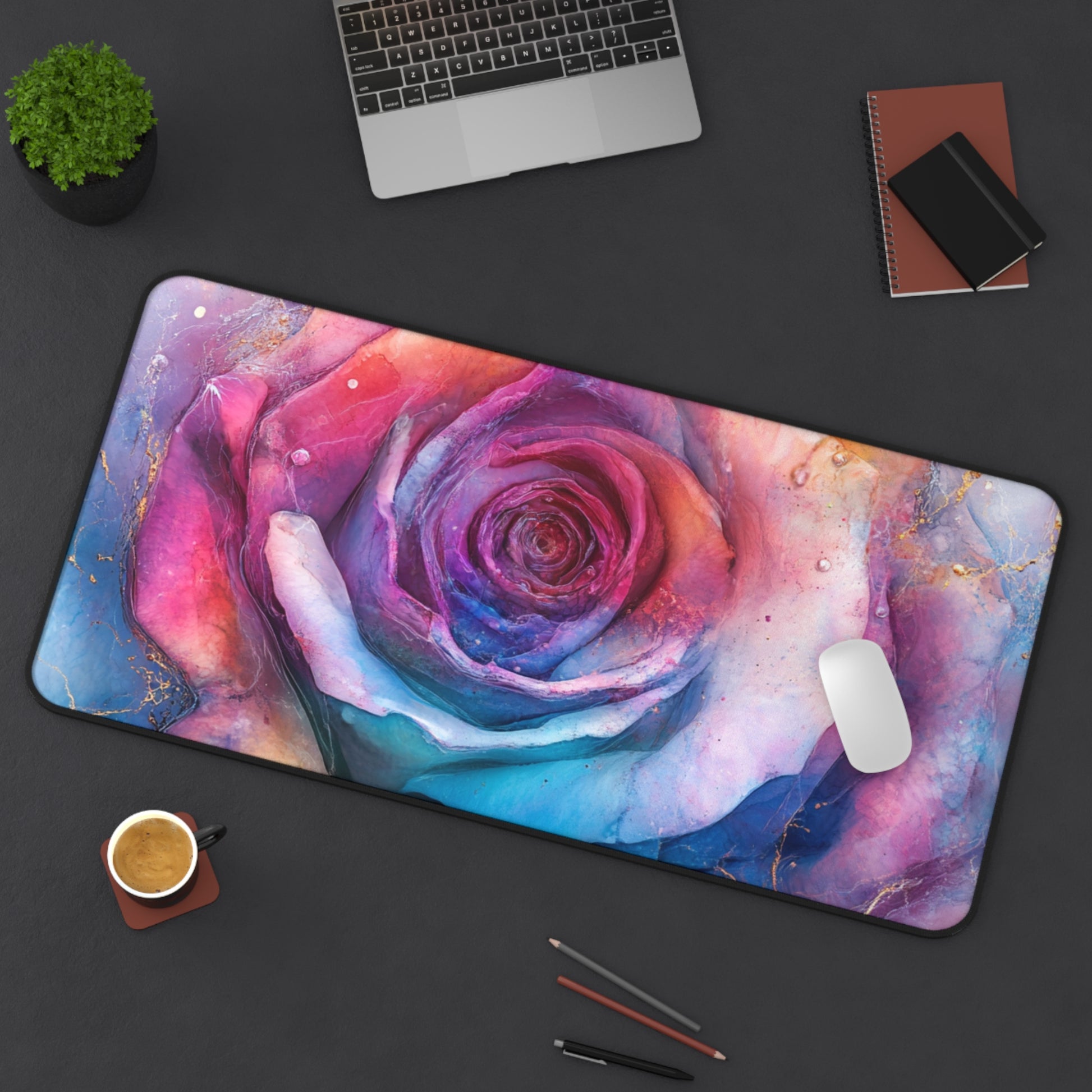 Vibrant Floral Desk Mat, Home Office Décor, Gamer Mouse Pad, Gift for Her, Desk Accessories