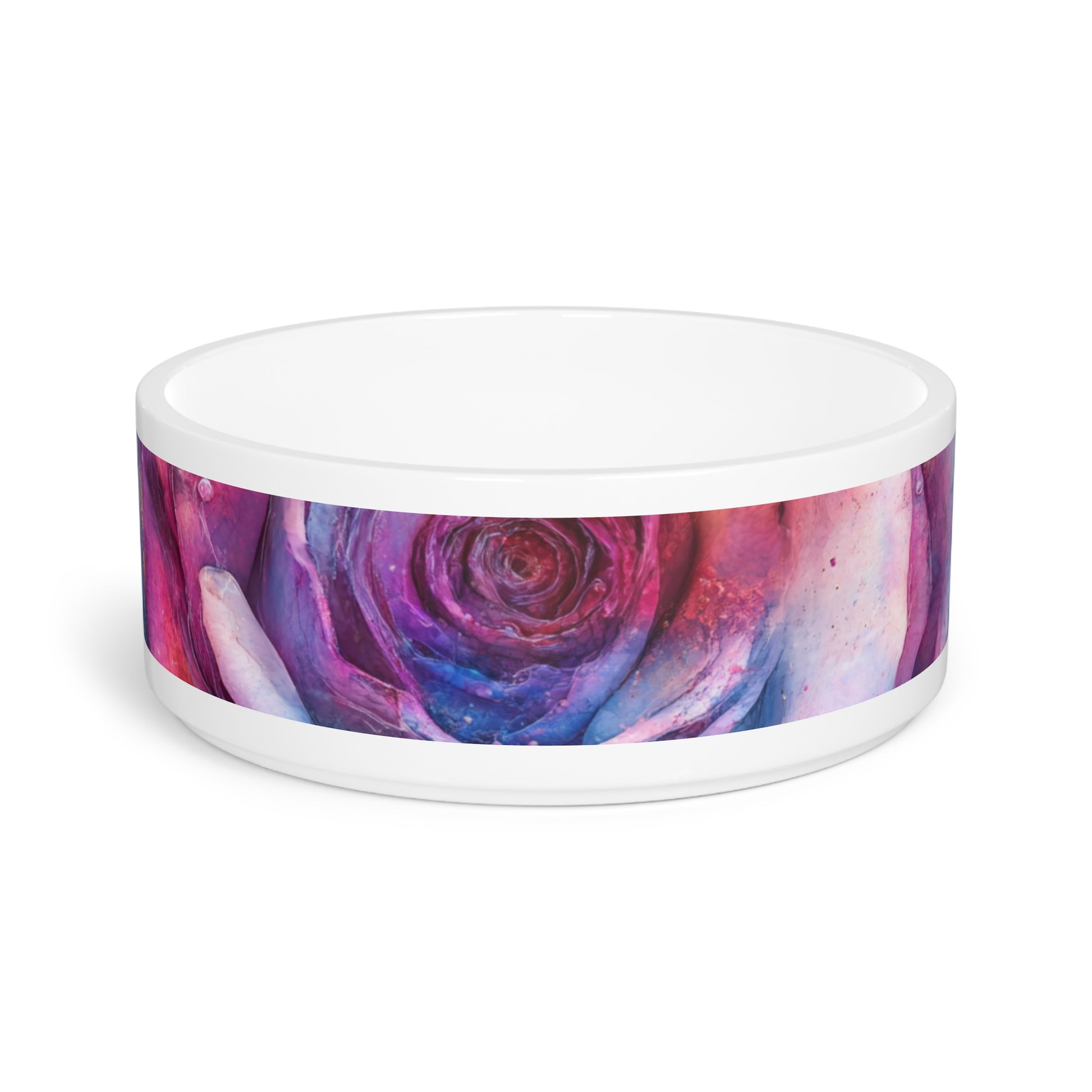 Vibrant Floral Pet Bowl – Personalized Pet Dish, Dog Bowl, Cat Bowl, Unique Pet Gift, Customizable Food Bowl