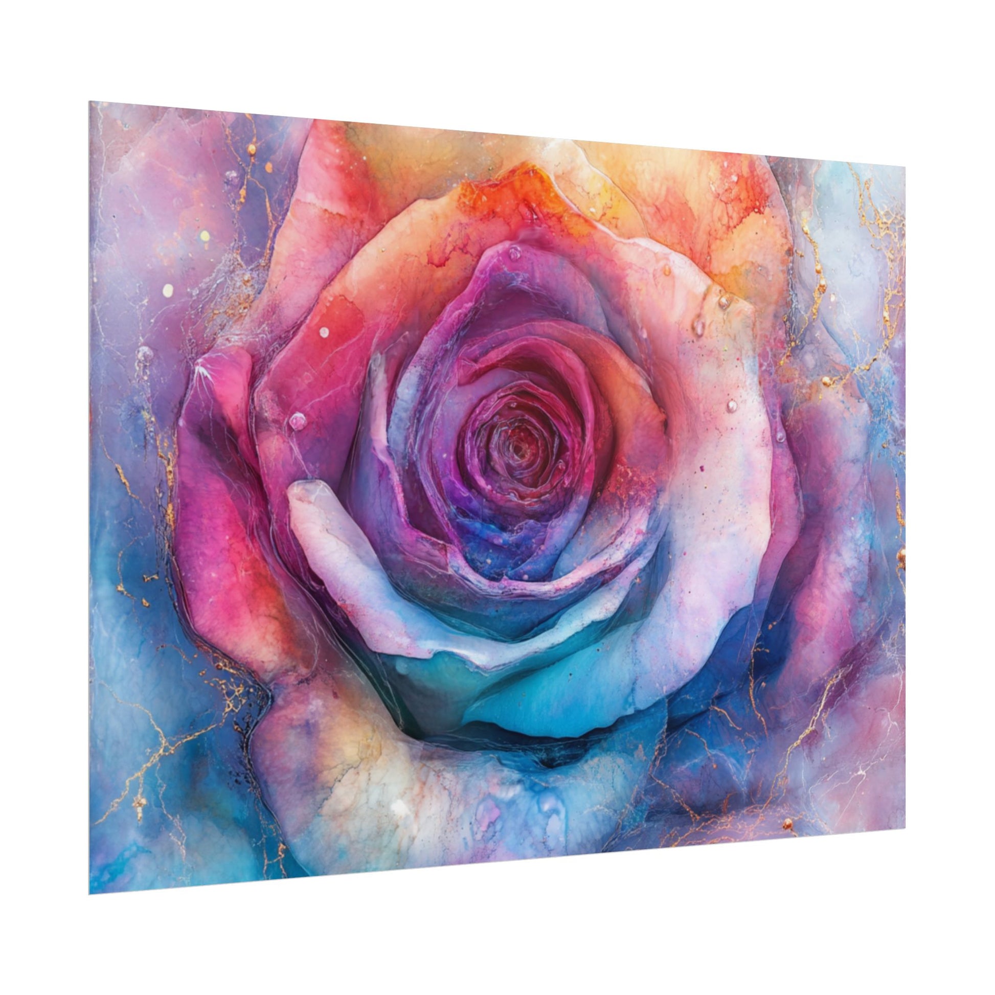 Vibrant Floral Wall Art - Colorful Rose Rolled Posters, Home Decor, Gift for Her, Birthday, Art Print, Boho Decor