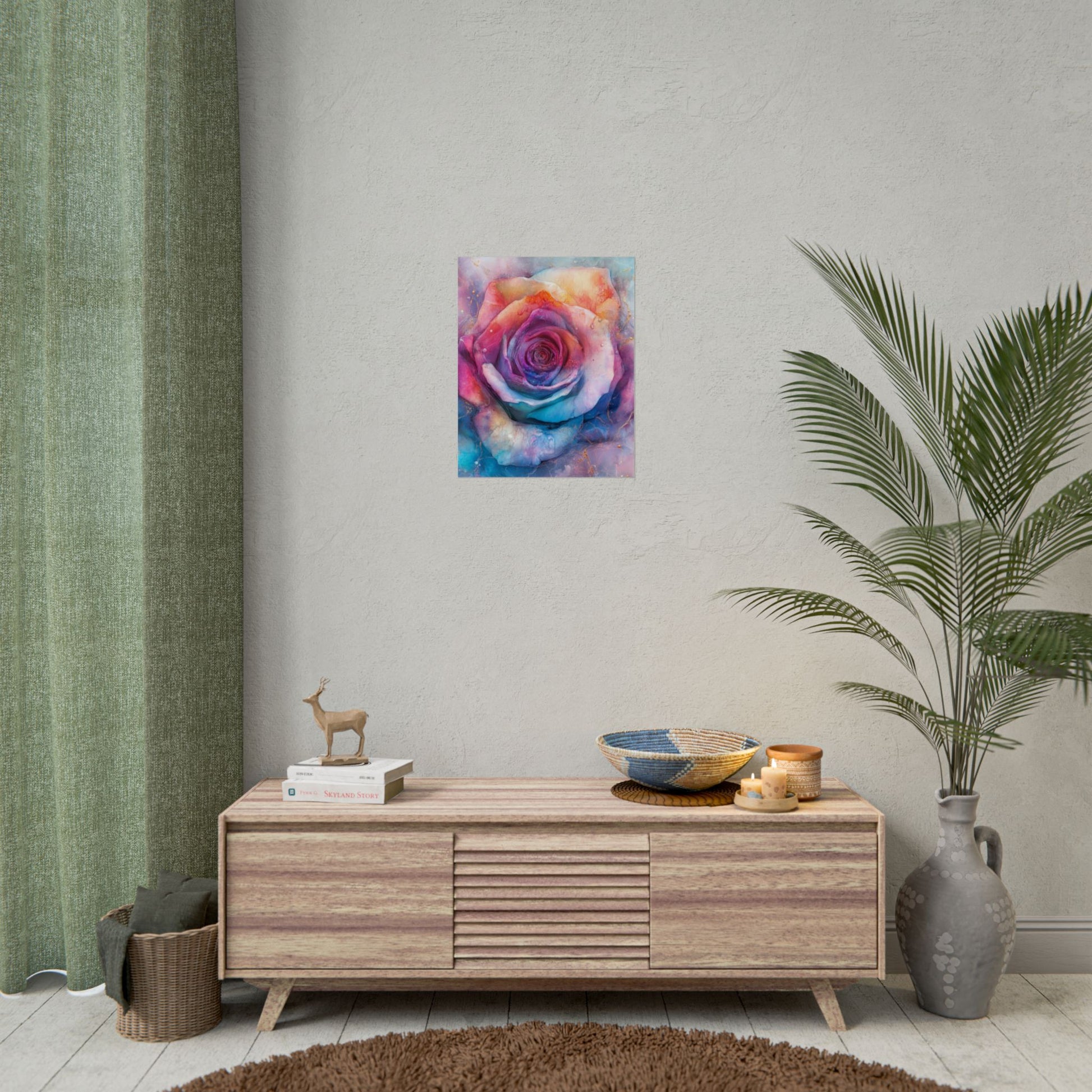Vibrant Floral Wall Art - Colorful Rose Rolled Posters, Home Decor, Gift for Her, Birthday, Art Print, Boho Decor
