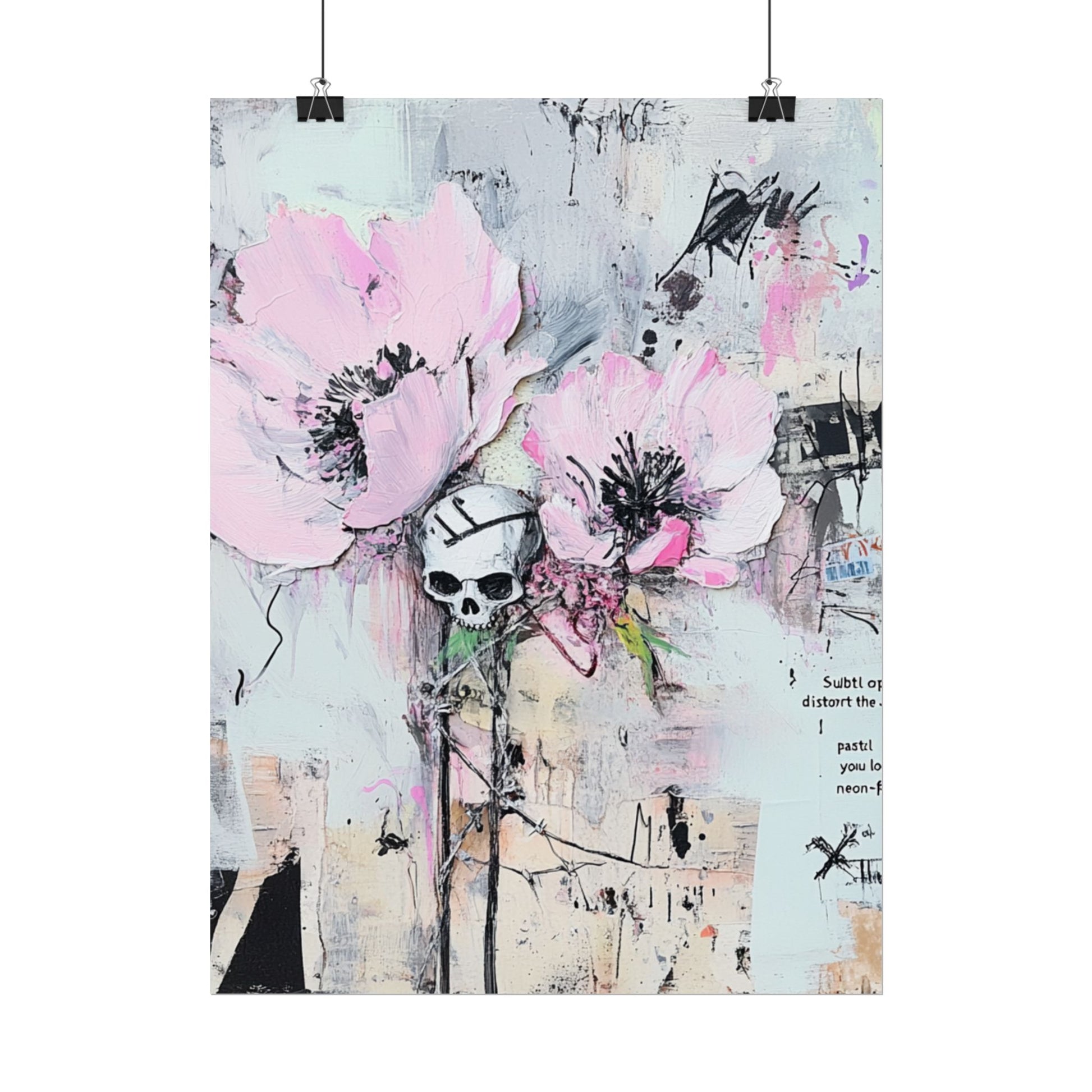 Floral Skull Art Print, Home Decor, Wall Art, Living Room Decor, Gift for Her, Artistic Poster