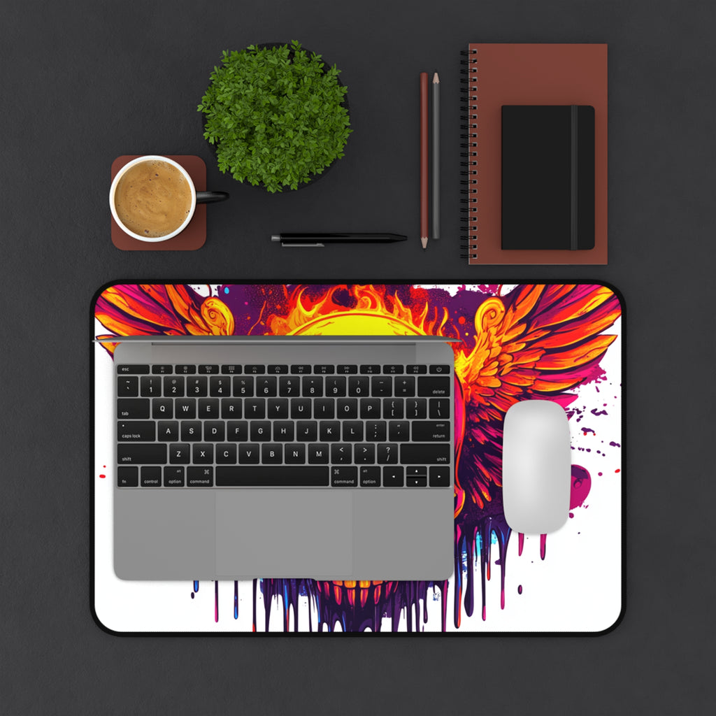 Vibrant Skull Design Desk Mat for Gamers, Office Decor, Unique Gift, Artistic Workspace