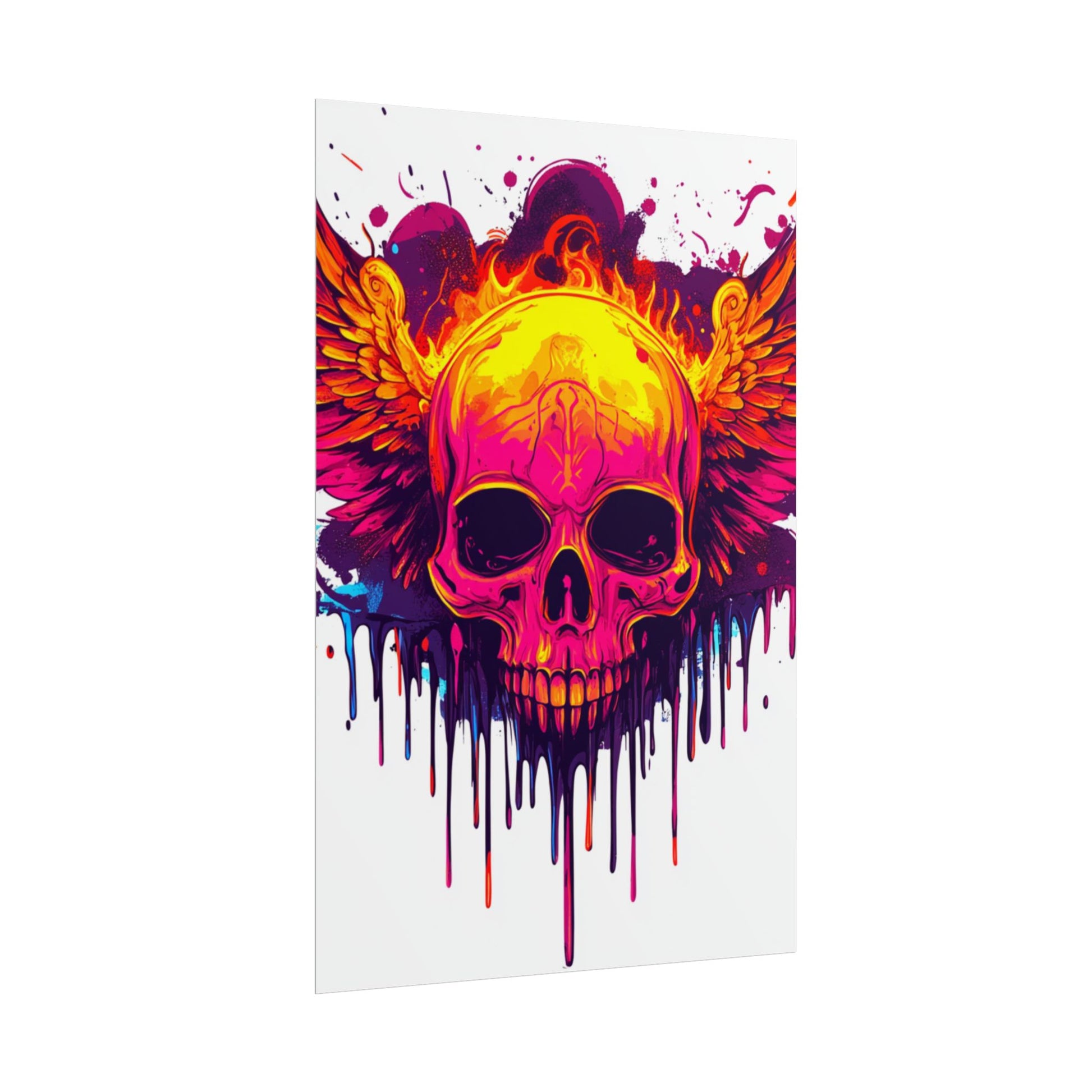 Vibrant Skull Art Print - Bohemian Home Decor, Wall Art, Gift for Rock Lovers, Festival Decor, Unique Artwork