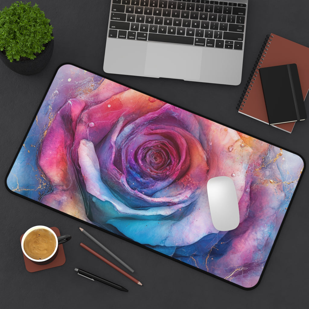 Vibrant Floral Desk Mat, Home Office Décor, Gamer Mouse Pad, Gift for Her, Desk Accessories