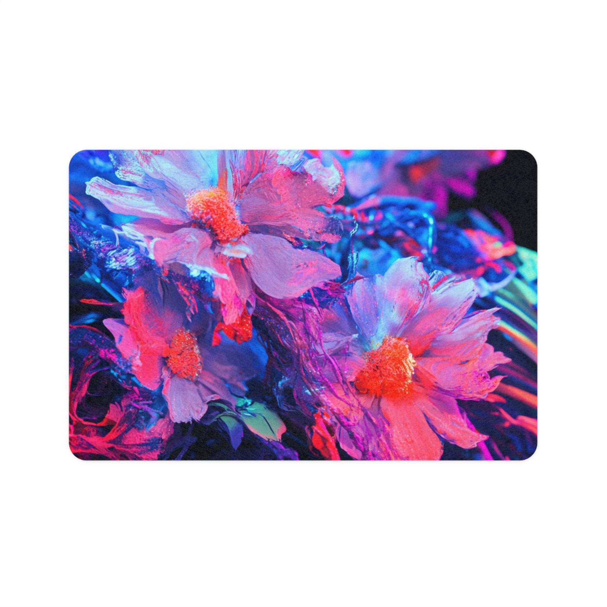 Colorful Floral Pet Food Mat | Dog Bowl Placemat, Cat Feeding Mat, Pet Accessories, Colorful Decor, Home Essentials
