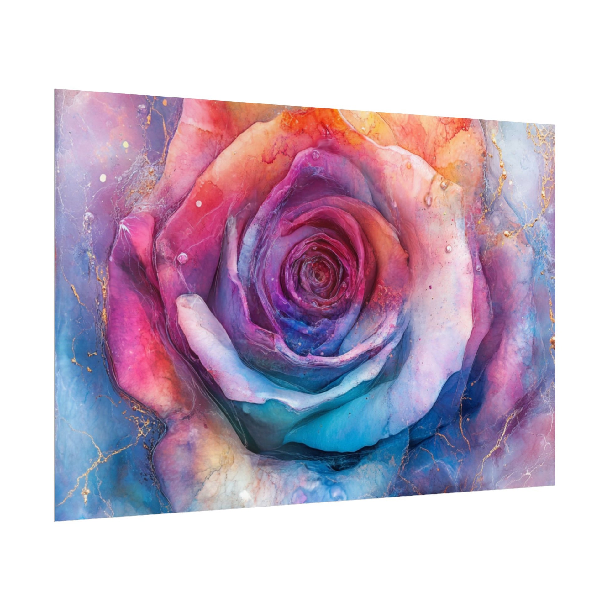 Vibrant Floral Wall Art - Colorful Rose Rolled Posters, Home Decor, Gift for Her, Birthday, Art Print, Boho Decor