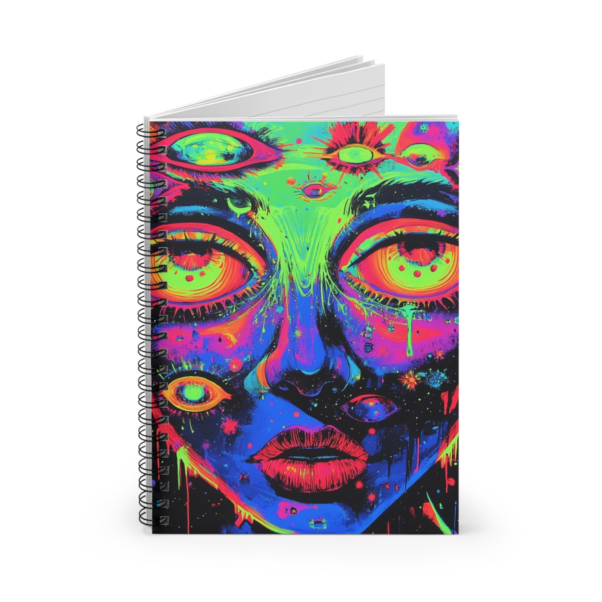 Colorful Spiral Notebook for Artists, Ruled Line Journal for Notes, Gift for Creatives, Vibrant Stationery, Unique Art Supplies