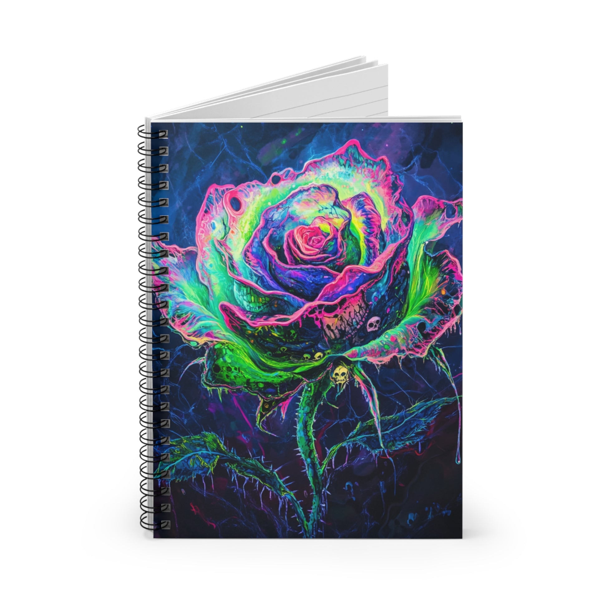 Vibrant Rose Spiral Notebook - Ruled Line, Colorful Journal, Floral Stationery, Gift for Artists, Creative Writing, School Supplies