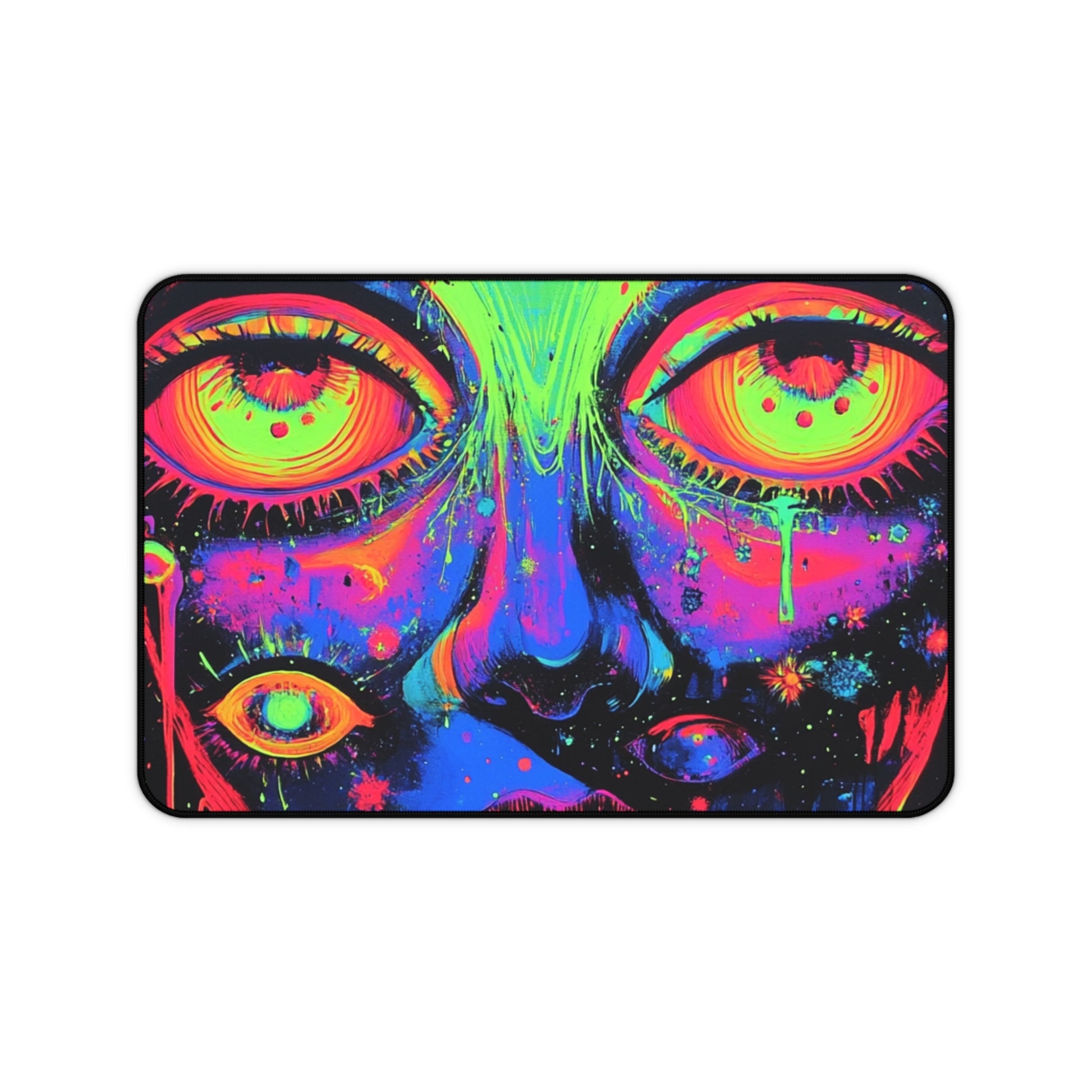 Psychedelic Art Desk Mat, Colorful Office Decor, Gaming Mouse Pad, Unique Gift for Artists, Vibrant Home Workspace