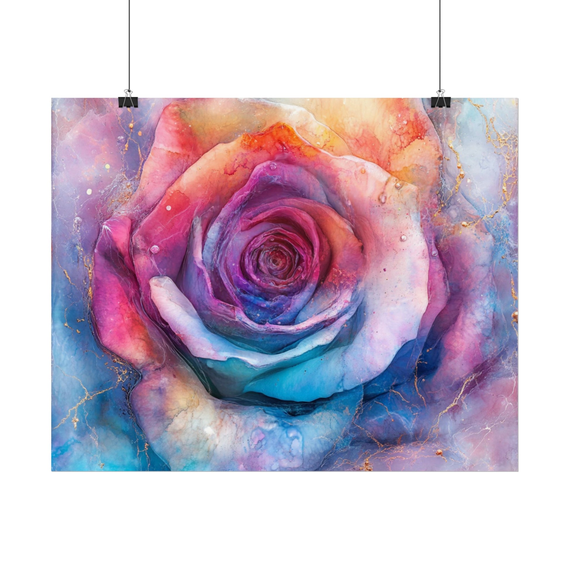 Vibrant Floral Wall Art - Colorful Rose Rolled Posters, Home Decor, Gift for Her, Birthday, Art Print, Boho Decor
