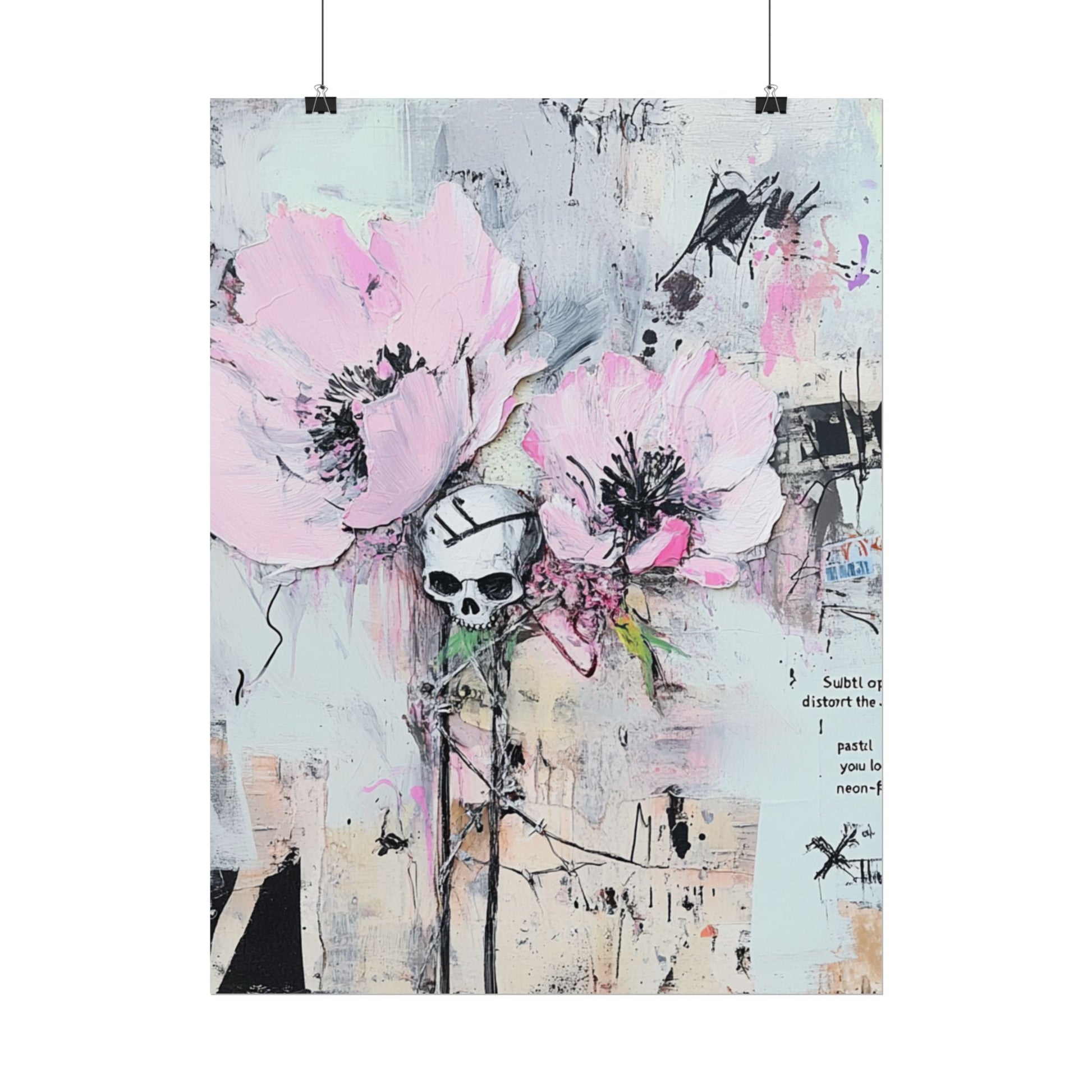 Floral Skull Art Print, Home Decor, Wall Art, Living Room Decor, Gift for Her, Artistic Poster