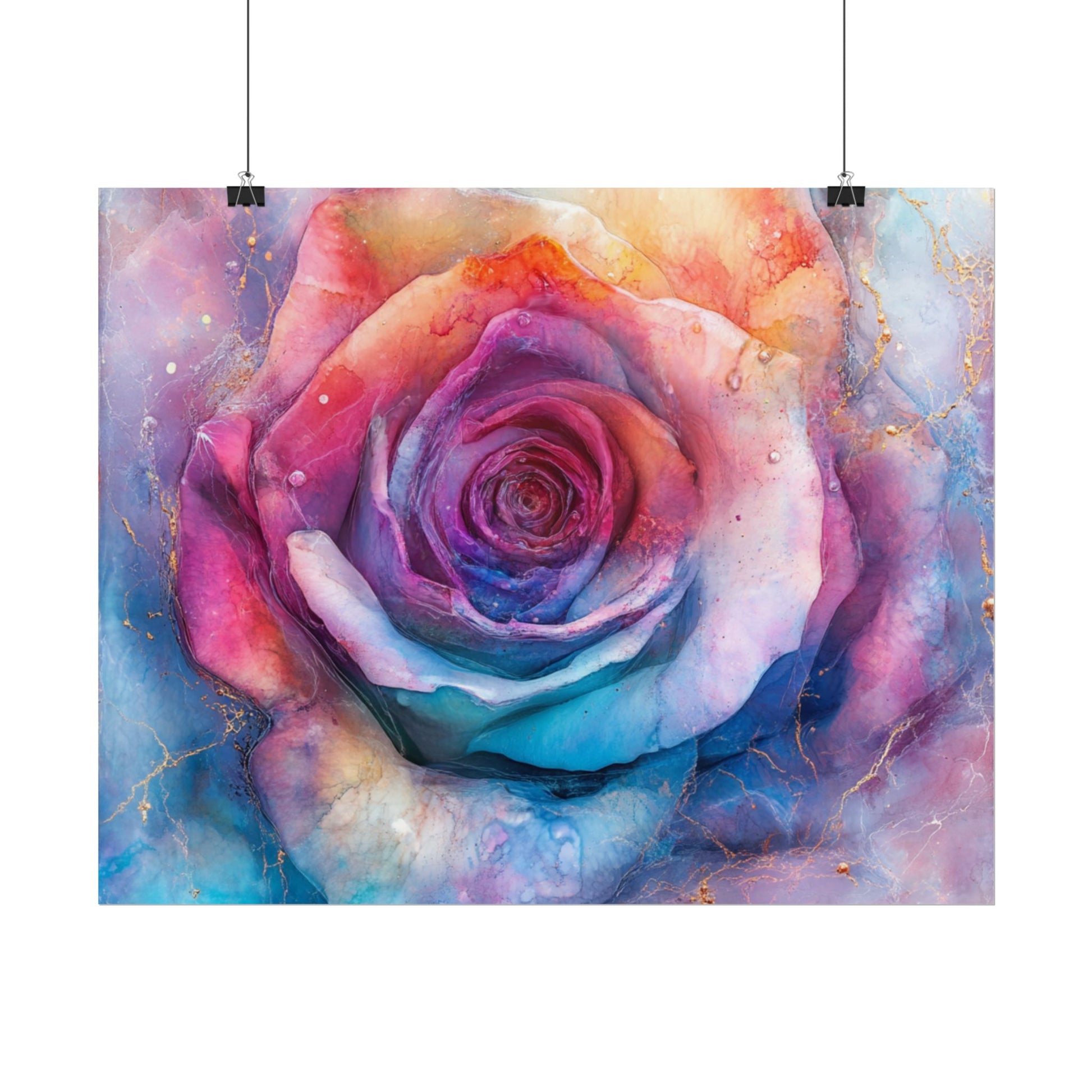 Vibrant Floral Wall Art - Colorful Rose Rolled Posters, Home Decor, Gift for Her, Birthday, Art Print, Boho Decor