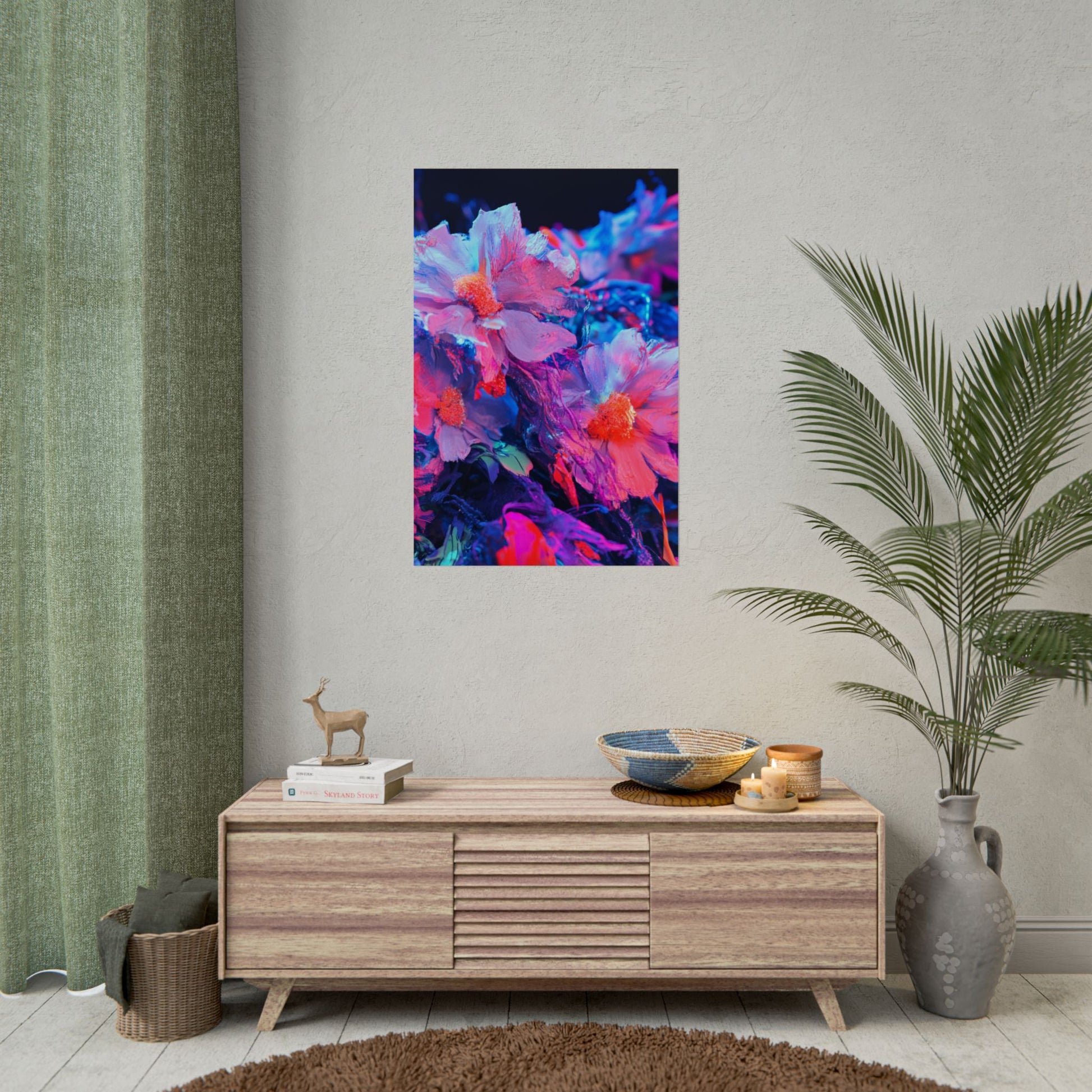 Vibrant Floral Wall Art Prints, Colorful Flower Posters, Home Decor, Boho Wall Art, Gifts for Art Lovers, Modern Room Decor