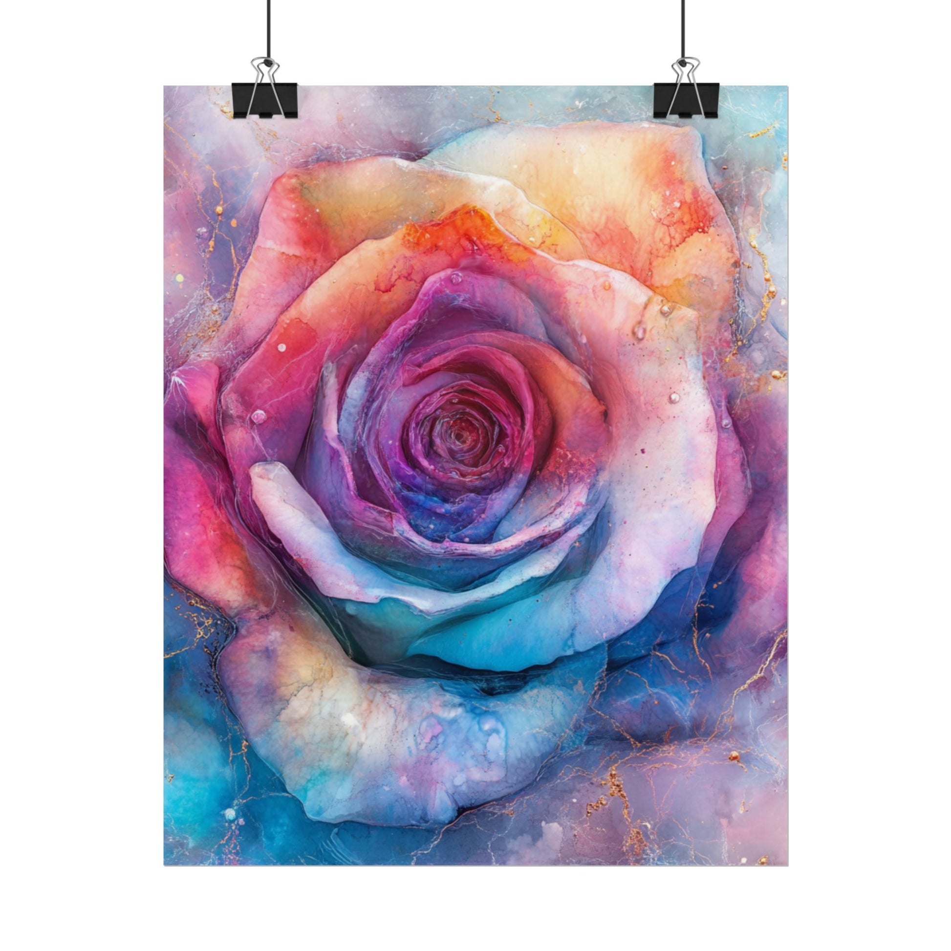 Vibrant Floral Wall Art - Colorful Rose Rolled Posters, Home Decor, Gift for Her, Birthday, Art Print, Boho Decor