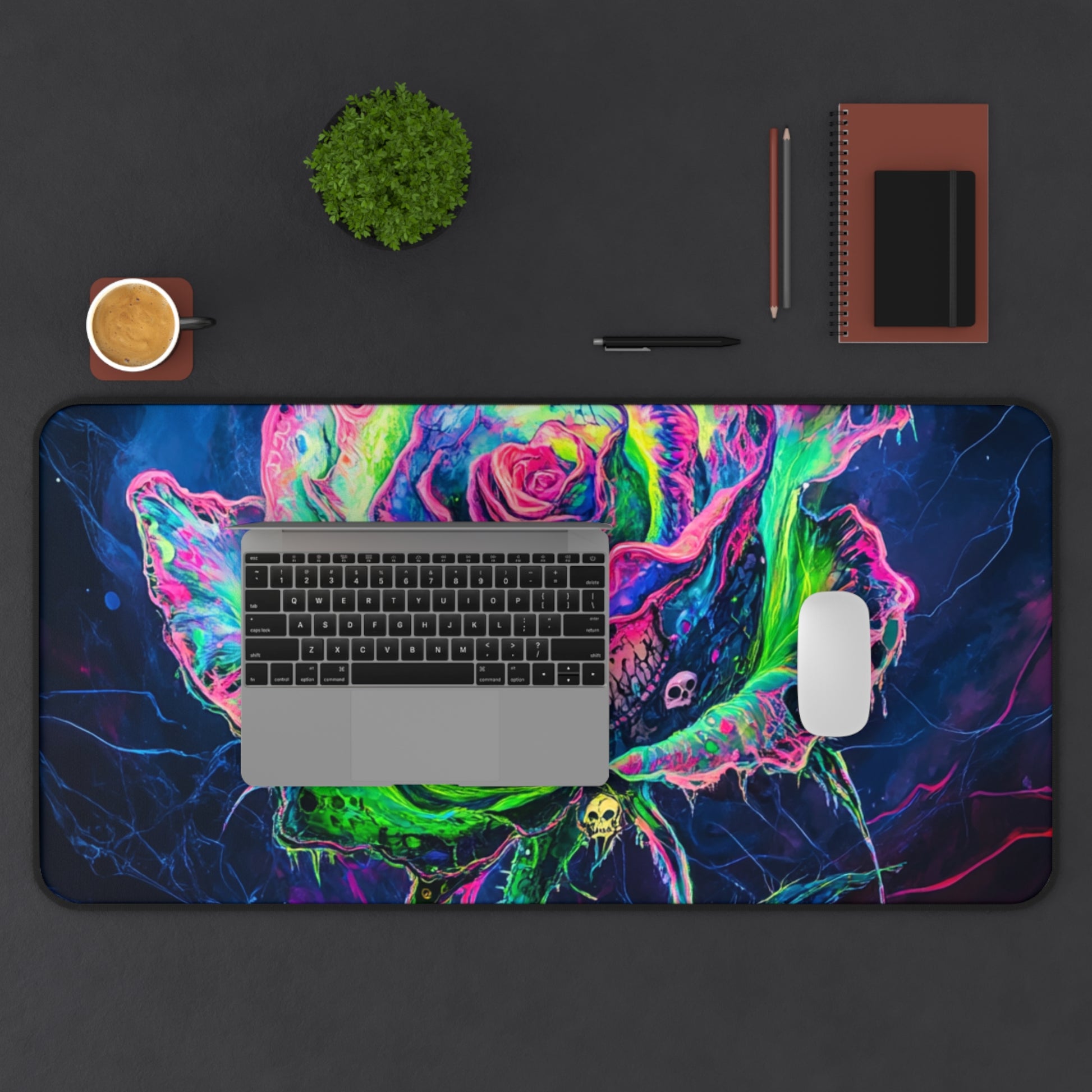Colorful Rose Desk Mat, Home Office Decor, Gaming Mat, Colorful Mousepad, Floral Desk Accessory, Unique Gift Idea