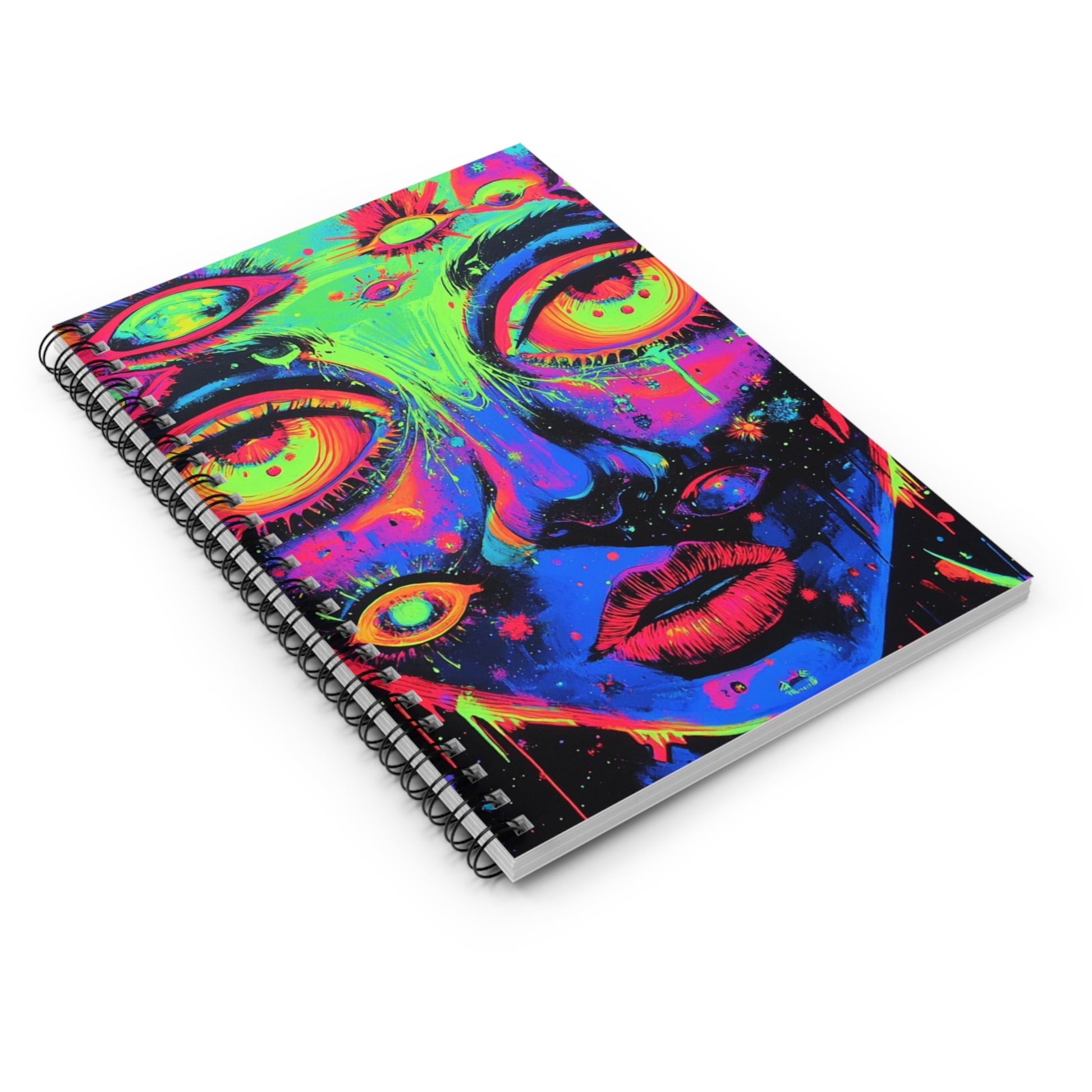 Colorful Spiral Notebook for Artists, Ruled Line Journal for Notes, Gift for Creatives, Vibrant Stationery, Unique Art Supplies