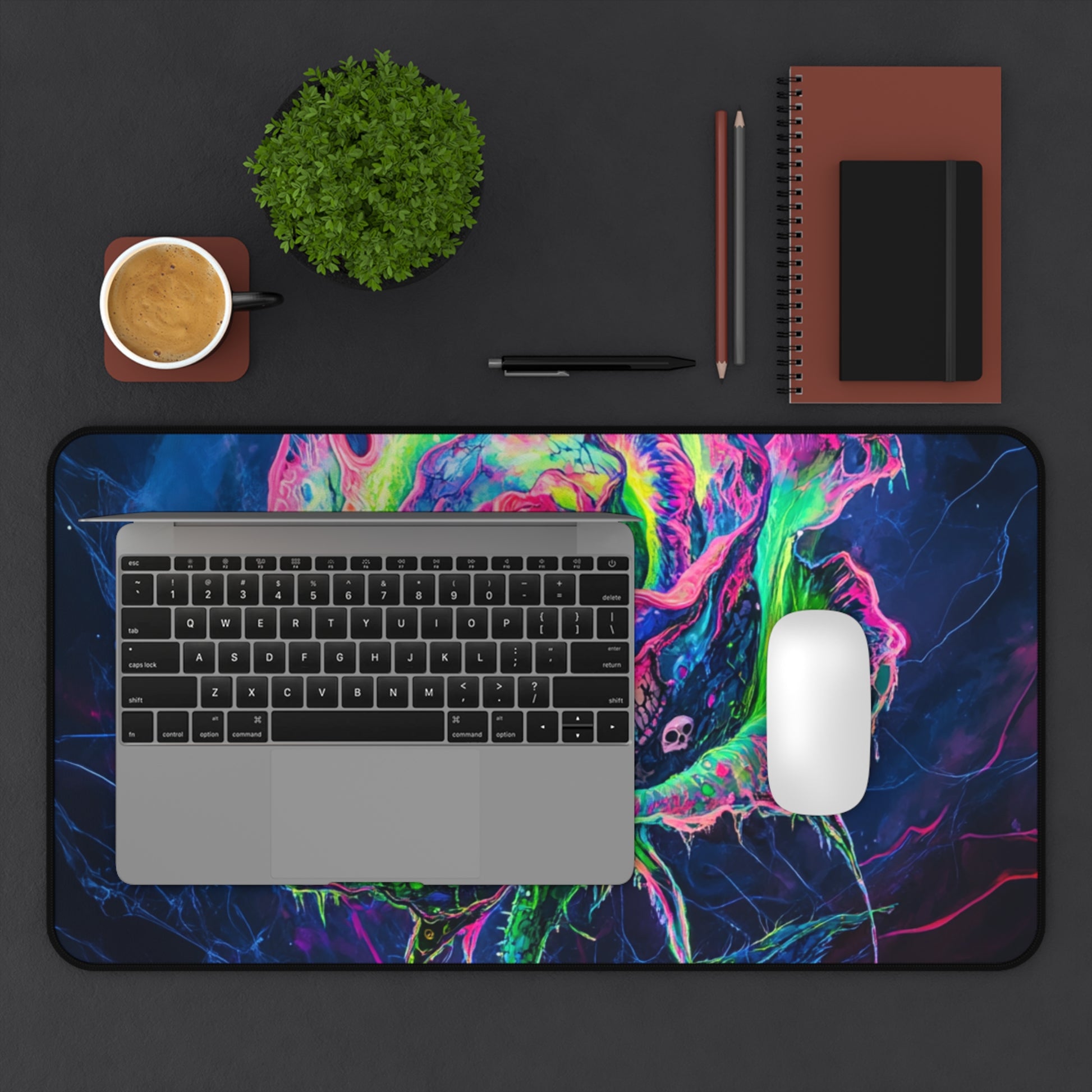 Colorful Rose Desk Mat, Home Office Decor, Gaming Mat, Colorful Mousepad, Floral Desk Accessory, Unique Gift Idea