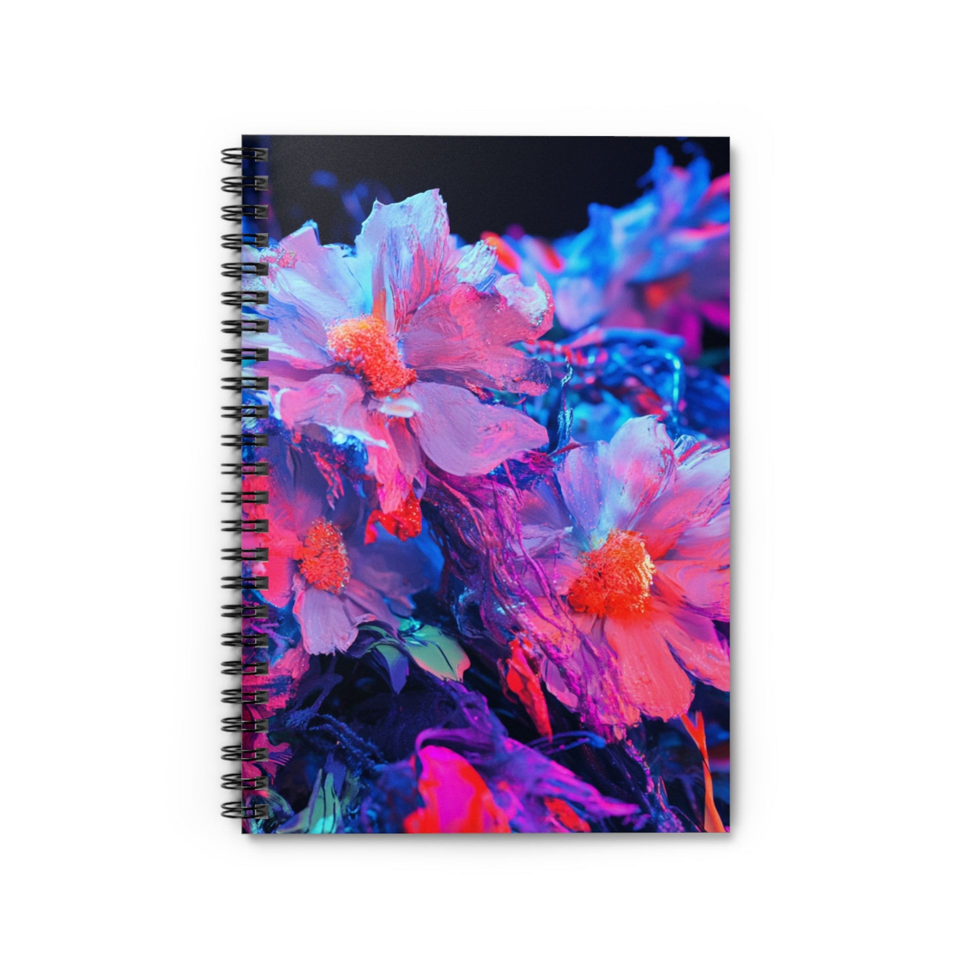 Vibrant Floral Spiral Notebook - Ruled Pages, Journal, Stationery, Gifts for Artists, Flower Lovers, Writing