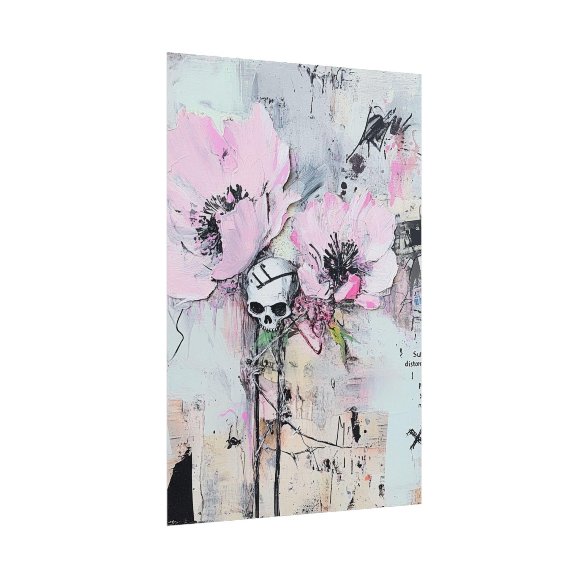Floral Skull Art Print, Home Decor, Wall Art, Living Room Decor, Gift for Her, Artistic Poster