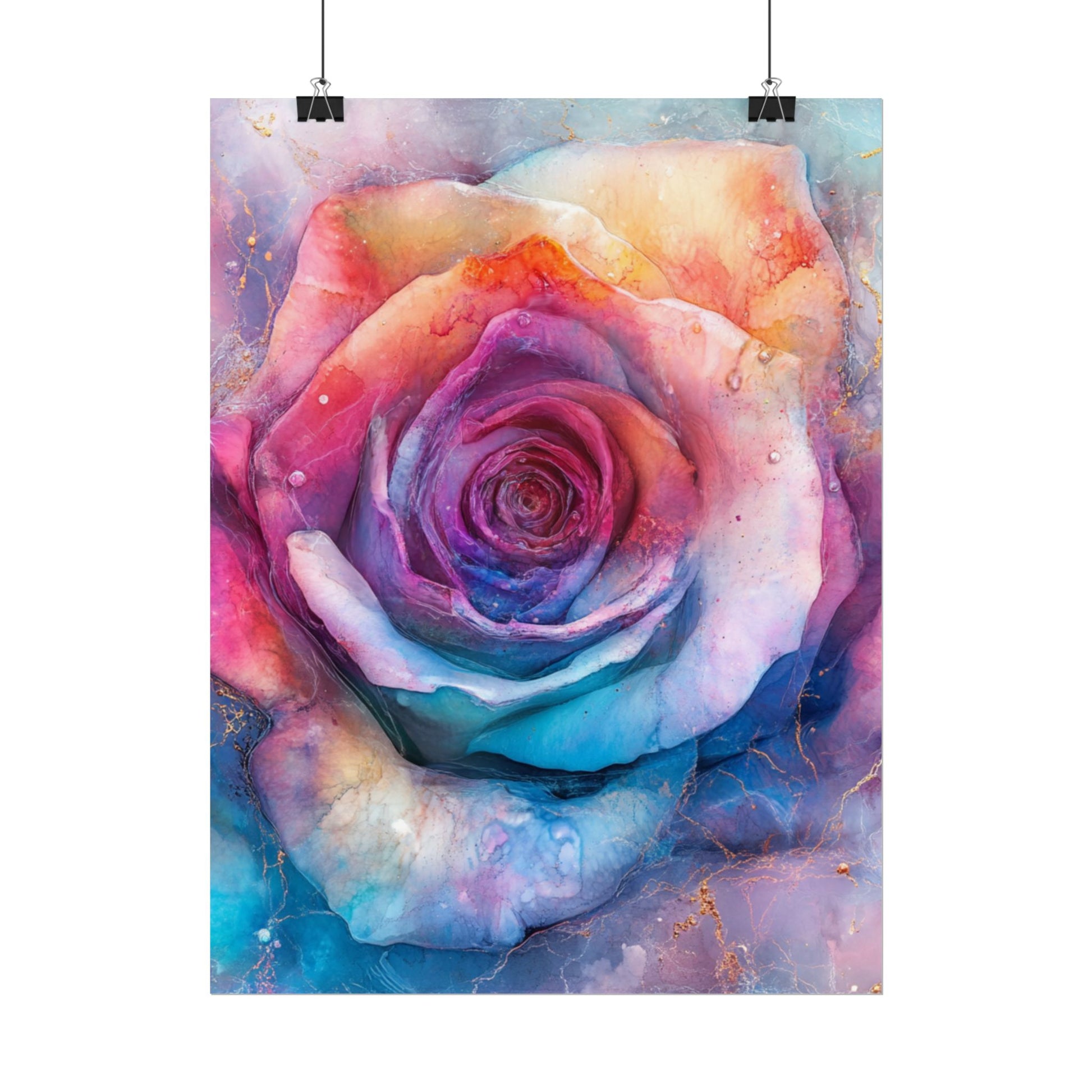 Vibrant Floral Wall Art - Colorful Rose Rolled Posters, Home Decor, Gift for Her, Birthday, Art Print, Boho Decor