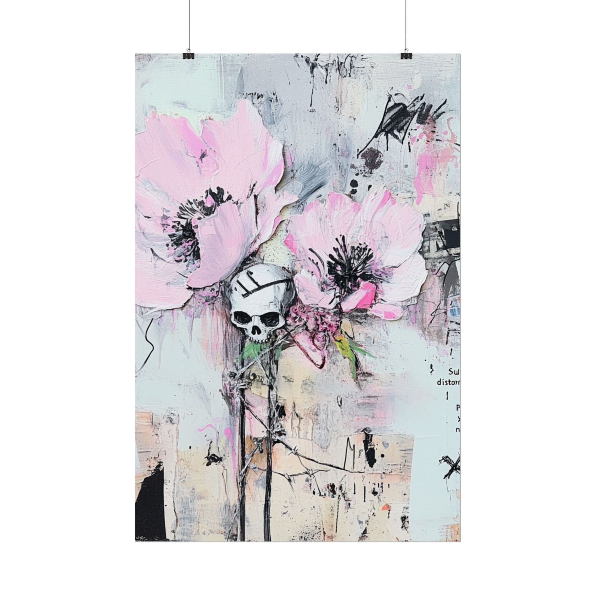 Floral Skull Art Print, Home Decor, Wall Art, Living Room Decor, Gift for Her, Artistic Poster