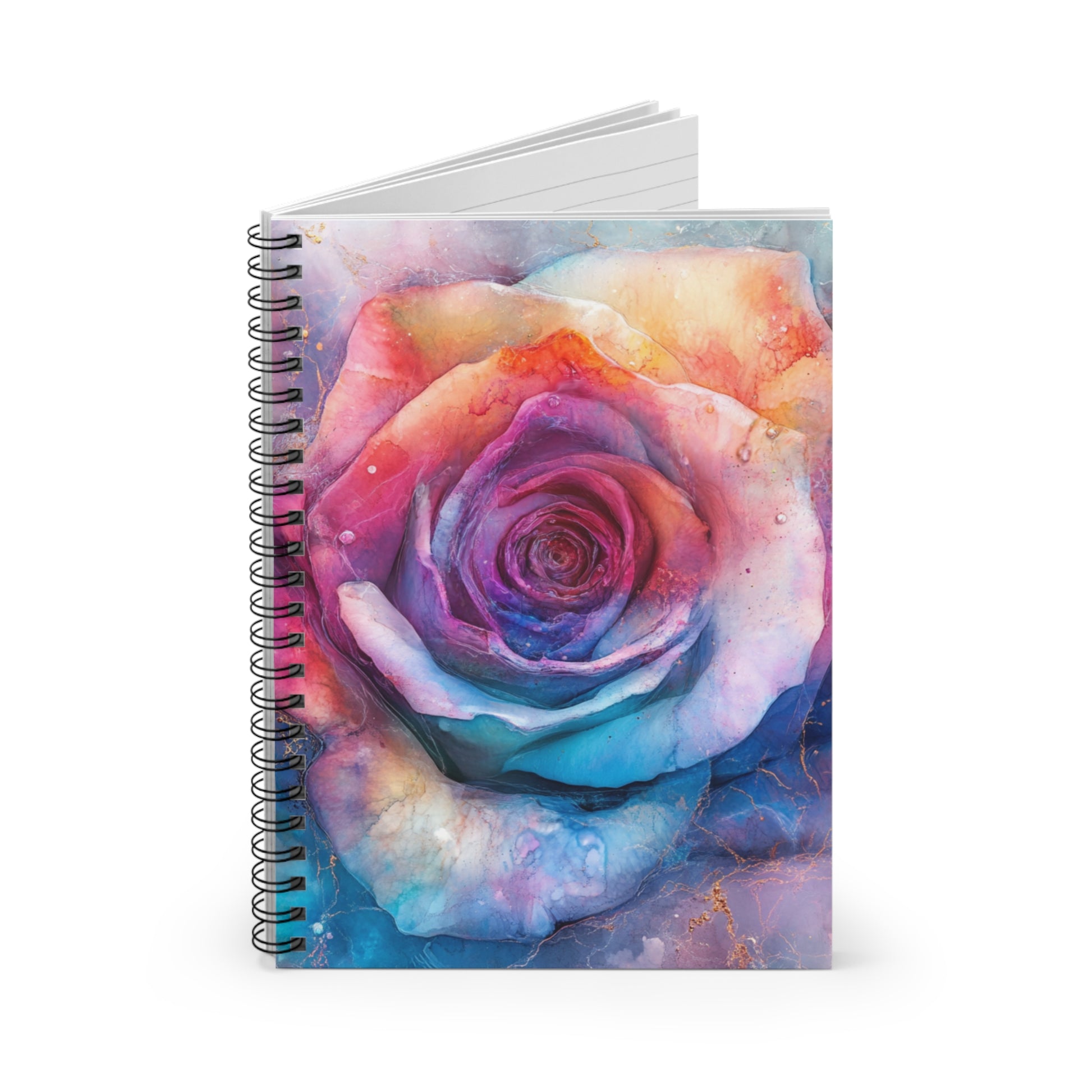 Colorful Rose Spiral Notebook - Perfect for Journaling, Gift for Writers, Floral Stationery, Gift for Students, Art Lovers' Notebook