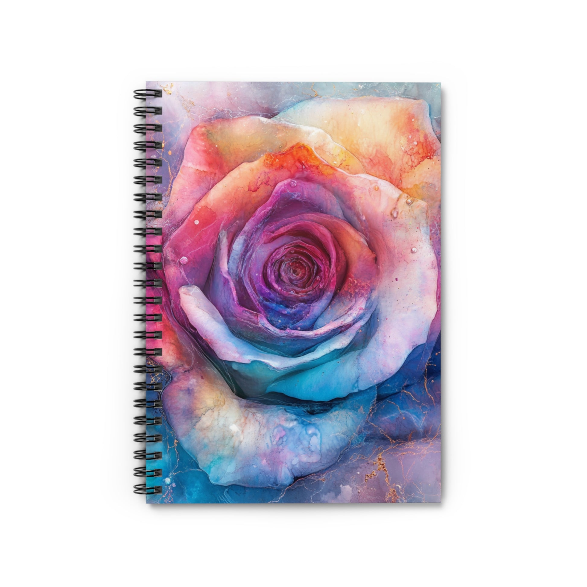 Colorful Rose Spiral Notebook - Perfect for Journaling, Gift for Writers, Floral Stationery, Gift for Students, Art Lovers' Notebook