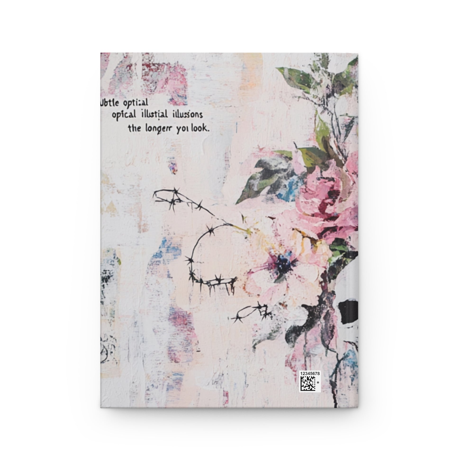 Floral Skull Hardcover Journal - Artistic Notebook for Writers, Poets, Gift for Halloween, Unique Journal Design, Aesthetic Stationery