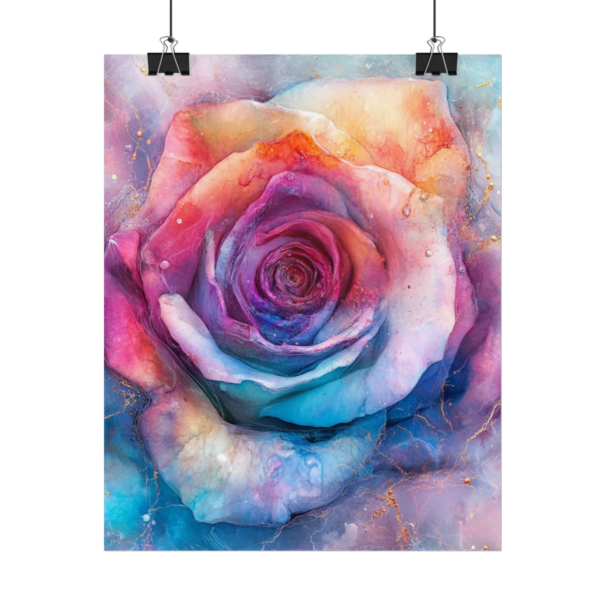 Vibrant Floral Wall Art - Colorful Rose Rolled Posters, Home Decor, Gift for Her, Birthday, Art Print, Boho Decor
