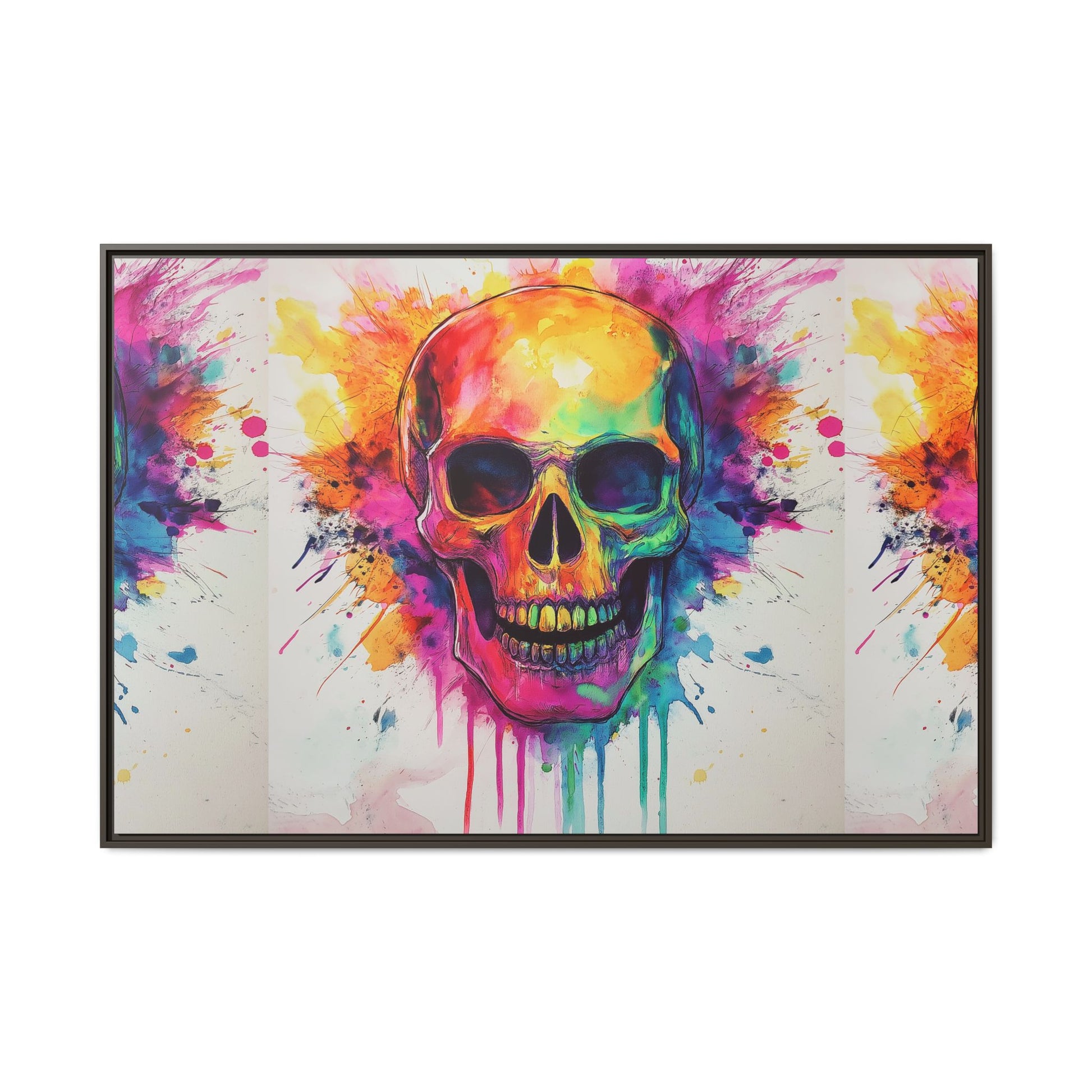 Colorful Skull Art Print - Matte Canvas Wall Decor, Framed Artwork, Vibrant Home Decor, Gothic Gift, Unique Wall Art