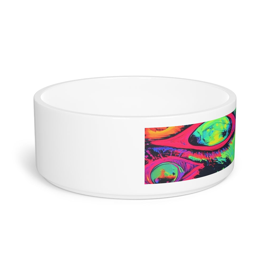 Vibrant Cat Bowl, Colorful Pet Dish, Psychedelic Dog Bowl, Unique Pet Accessory, Bold Food or Water Bowl, Gift for Pet Lovers