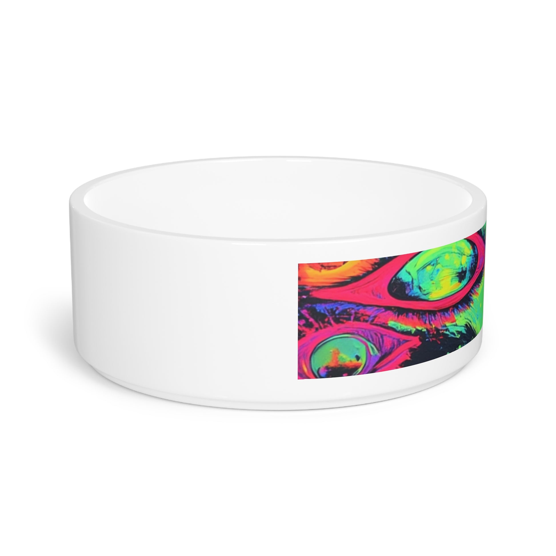 Vibrant Cat Bowl, Colorful Pet Dish, Psychedelic Dog Bowl, Unique Pet Accessory, Bold Food or Water Bowl, Gift for Pet Lovers