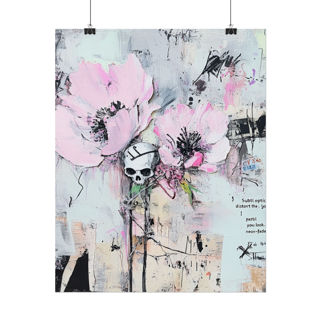 Floral Skull Art Print, Home Decor, Wall Art, Living Room Decor, Gift for Her, Artistic Poster