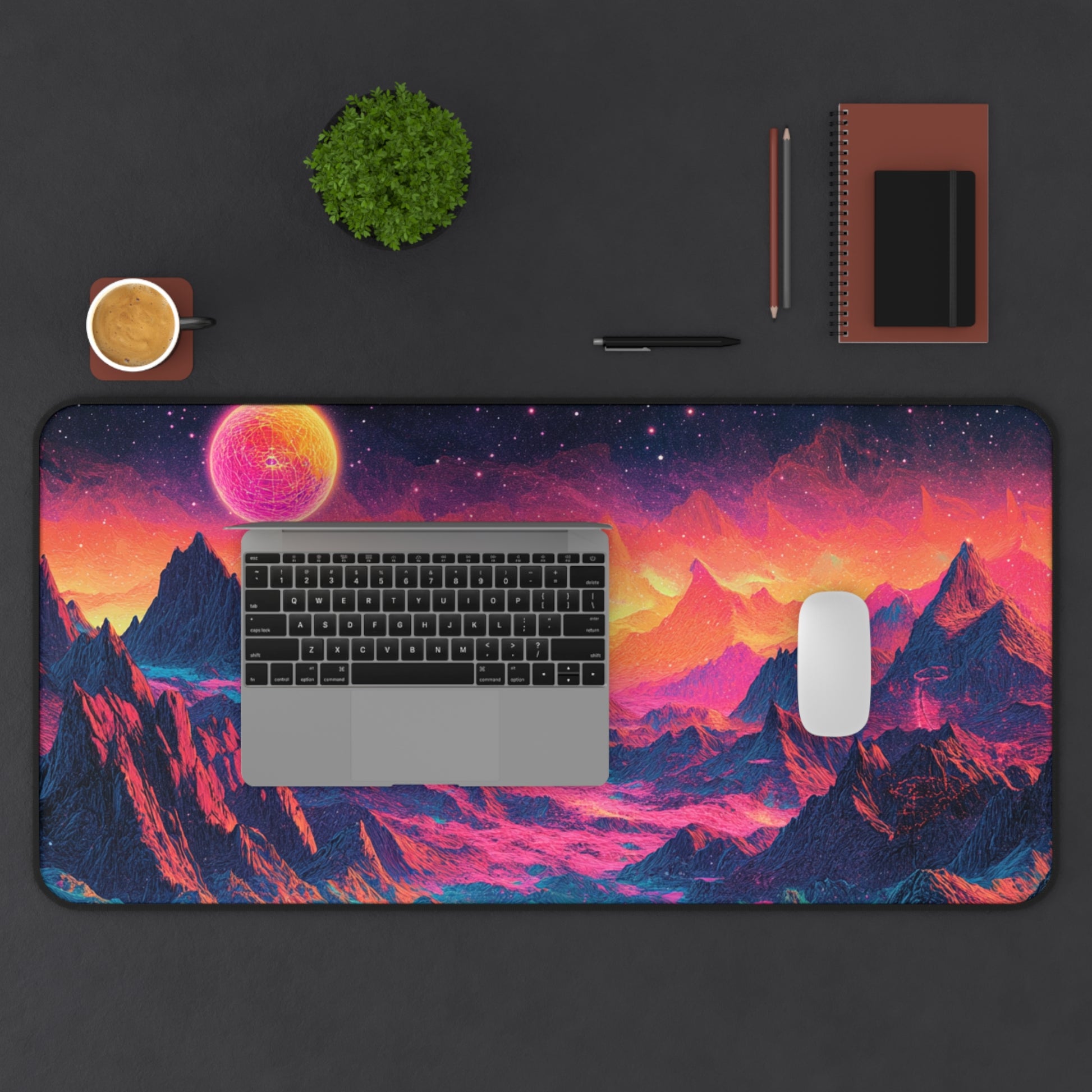 Vibrant Cosmic Desk Mat - Gaming or Office Use, Space Art Mouse Pad, Gift for Tech Lovers, Desk Decor, Unique Workstation Accessory
