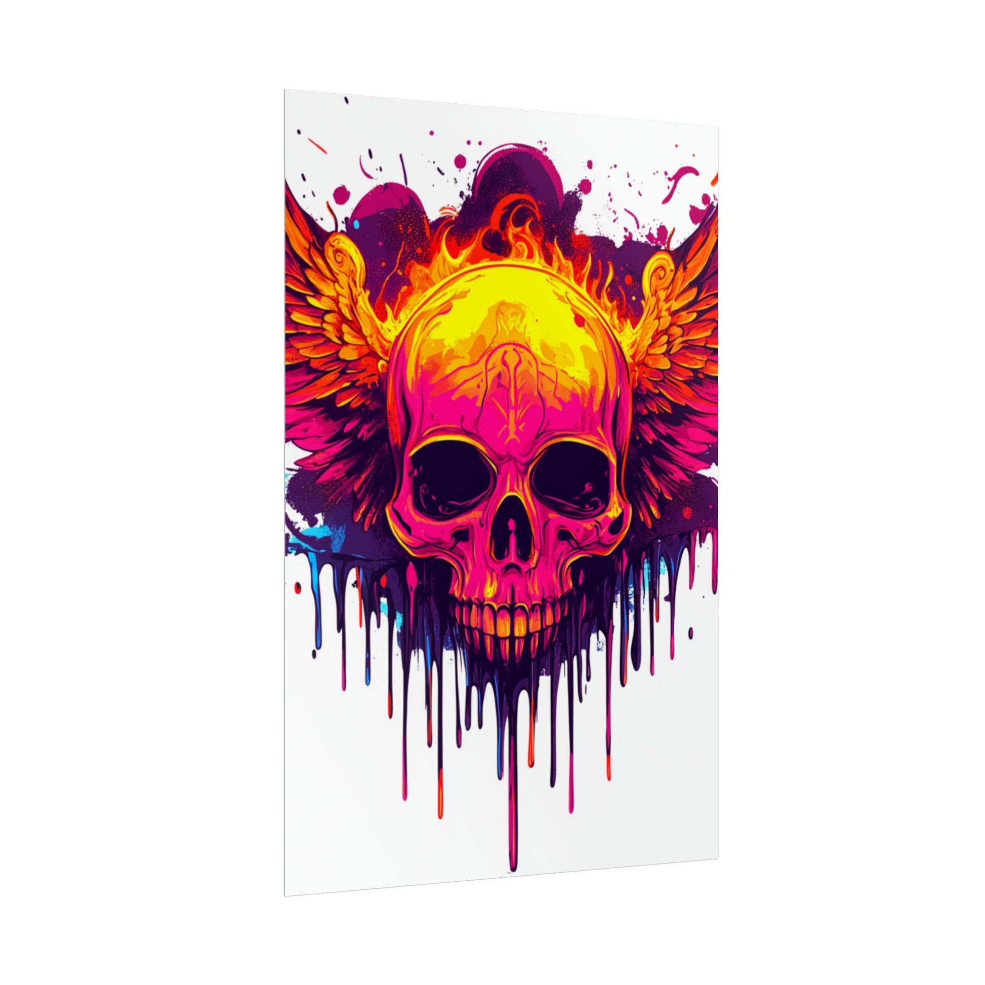 Vibrant Skull Art Print - Bohemian Home Decor, Wall Art, Gift for Rock Lovers, Festival Decor, Unique Artwork