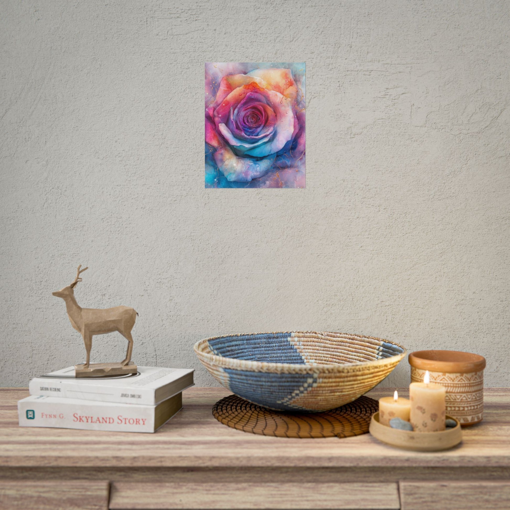 Vibrant Floral Wall Art - Colorful Rose Rolled Posters, Home Decor, Gift for Her, Birthday, Art Print, Boho Decor