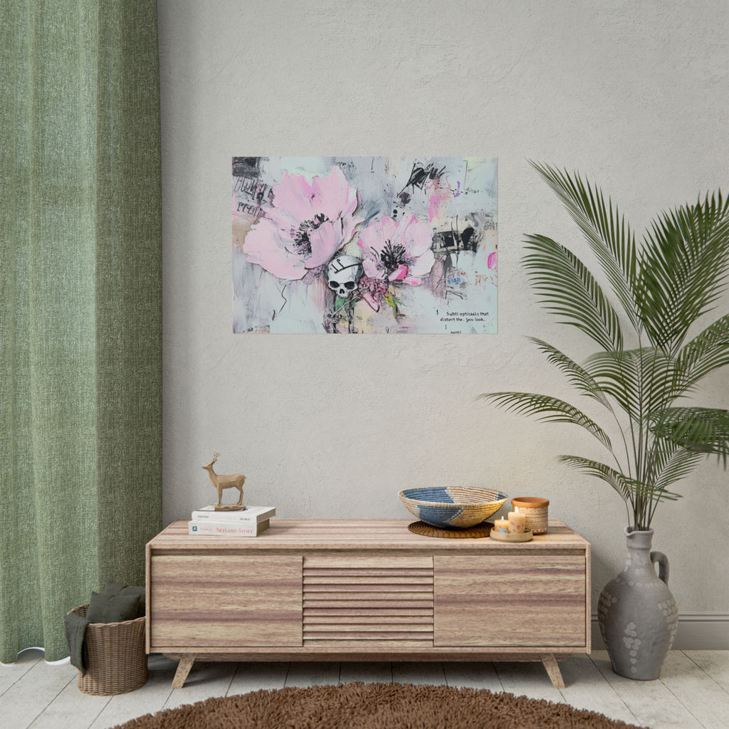 Floral Skull Art Print, Home Decor, Wall Art, Living Room Decor, Gift for Her, Artistic Poster