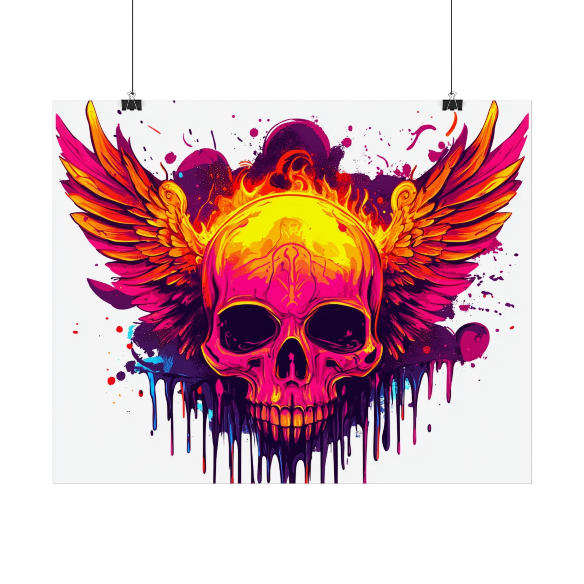 Vibrant Skull Art Print - Bohemian Home Decor, Wall Art, Gift for Rock Lovers, Festival Decor, Unique Artwork