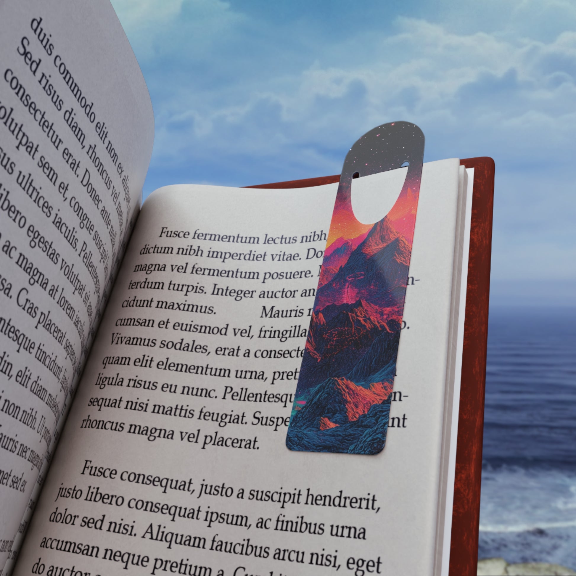 Cosmic Mountain Bookmark - Unique Gift for Readers, Book Lover Accessory, Starry Sky Decor, Personalized Reading Companion, Novelty Bookmark