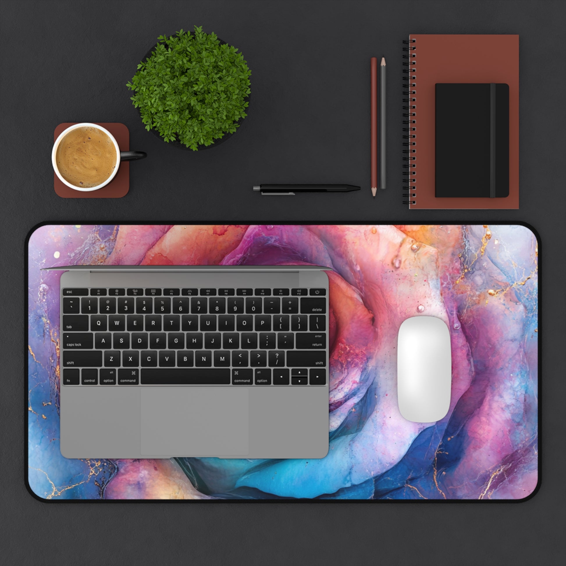 Vibrant Floral Desk Mat, Home Office Décor, Gamer Mouse Pad, Gift for Her, Desk Accessories